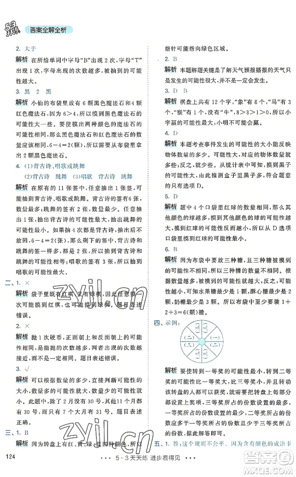 教育科學(xué)出版社2022秋季53天天練五年級(jí)數(shù)學(xué)上冊(cè)RJ人教版答案