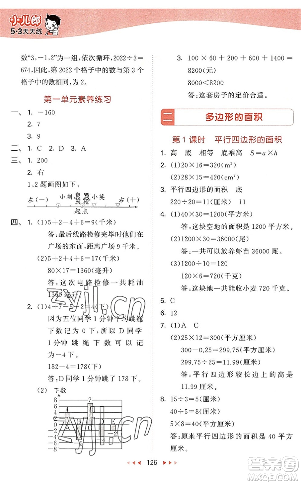 教育科學(xué)出版社2022秋季53天天練五年級(jí)數(shù)學(xué)上冊(cè)SJ蘇教版答案
