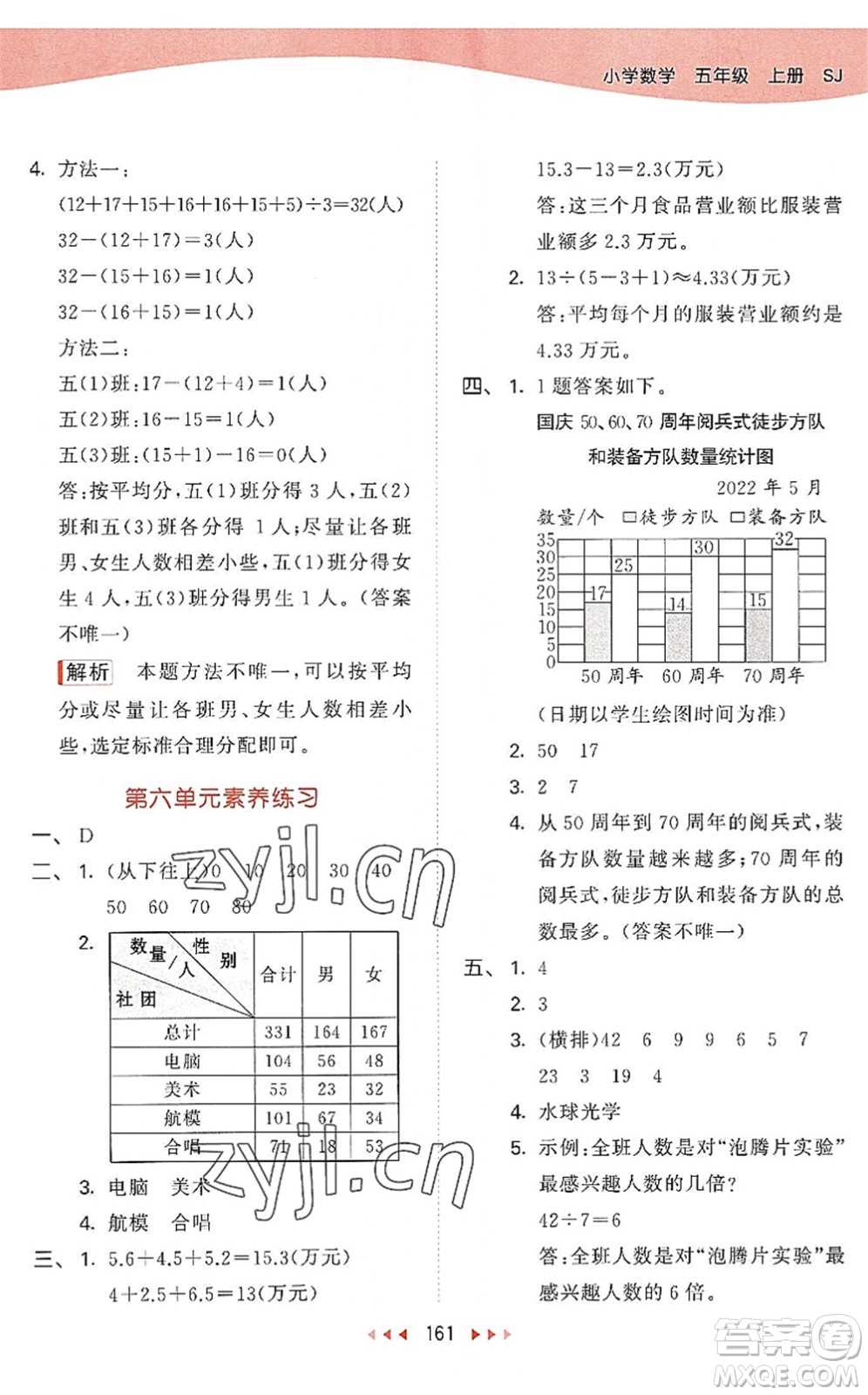 教育科學(xué)出版社2022秋季53天天練五年級(jí)數(shù)學(xué)上冊(cè)SJ蘇教版答案
