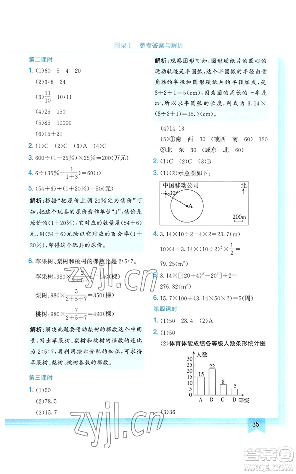 龍門書局2022黃岡小狀元作業(yè)本六年級上冊數(shù)學人教版參考答案