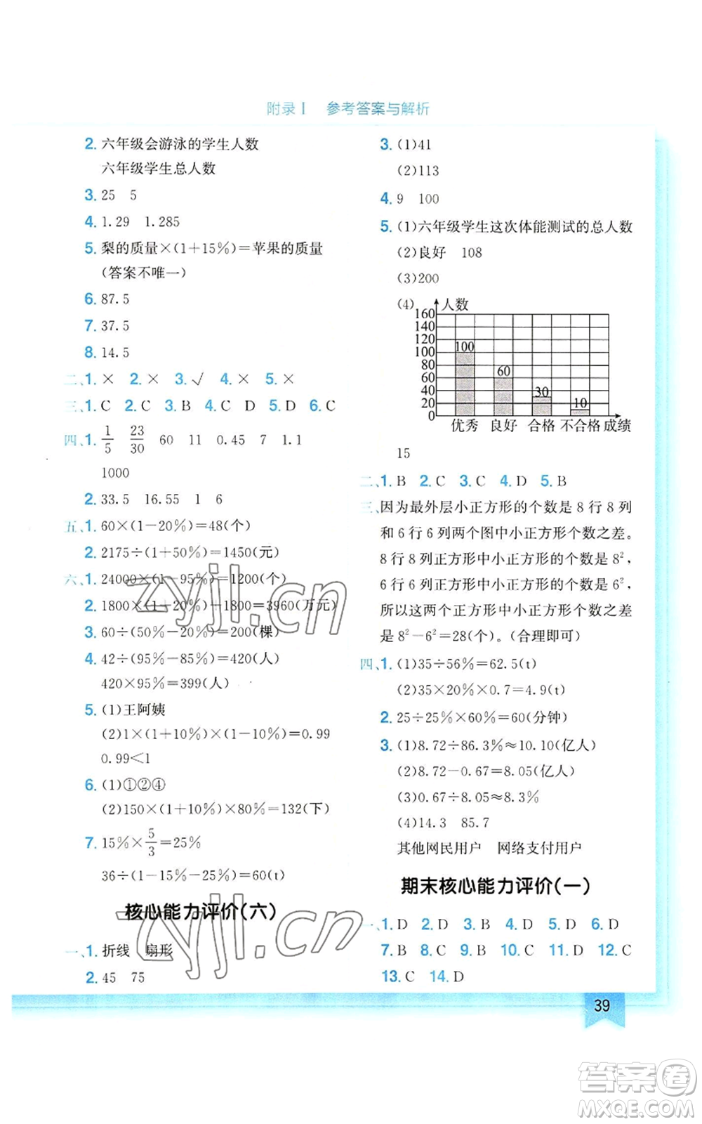 龍門書局2022黃岡小狀元作業(yè)本六年級上冊數(shù)學人教版參考答案