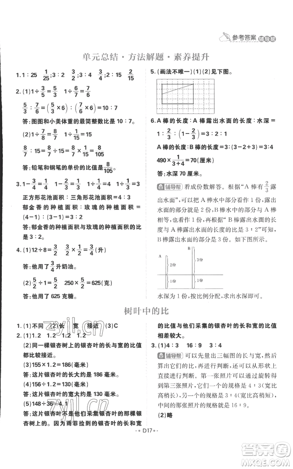 首都師范大學(xué)出版社2022小學(xué)必刷題六年級(jí)上冊數(shù)學(xué)蘇教版參考答案