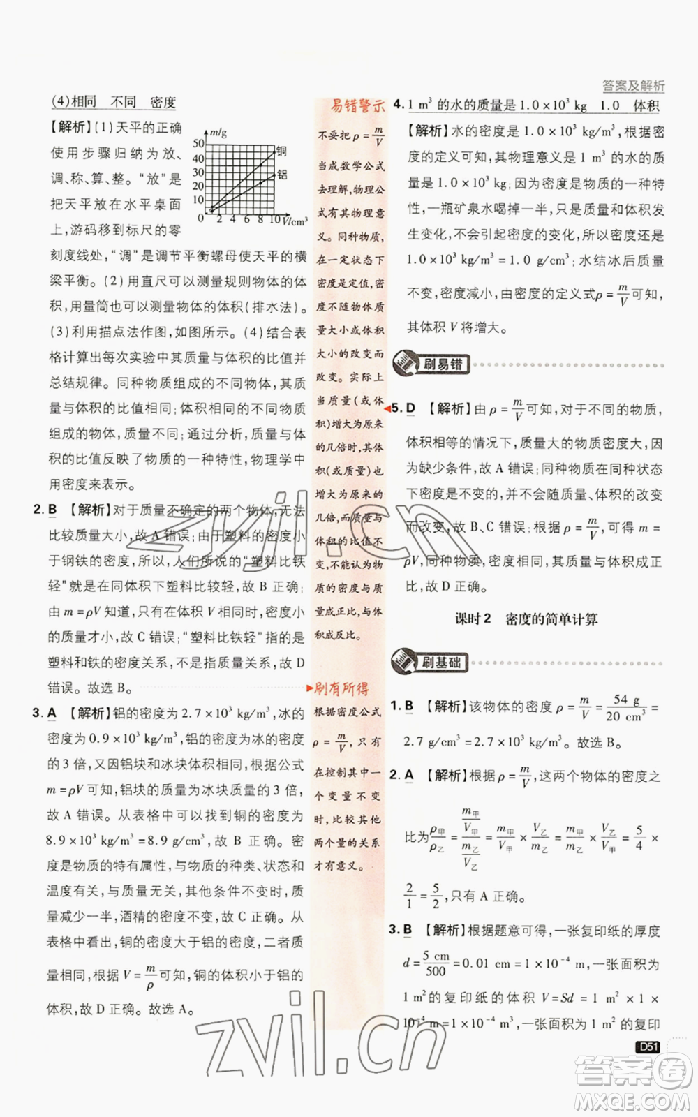 開(kāi)明出版社2023初中必刷題八年級(jí)上冊(cè)物理人教版參考答案