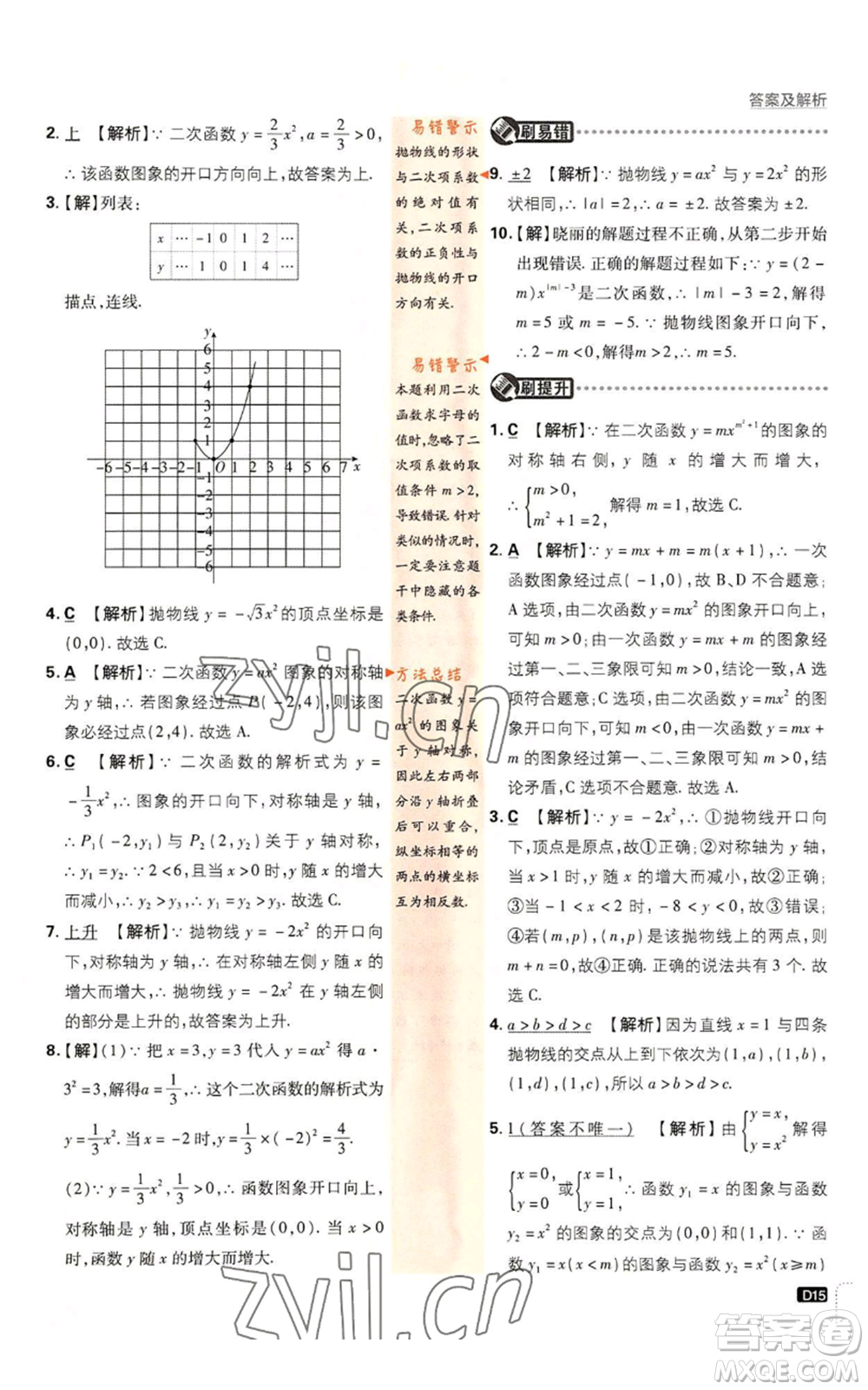 開明出版社2023初中必刷題九年級上冊數(shù)學(xué)人教版參考答案