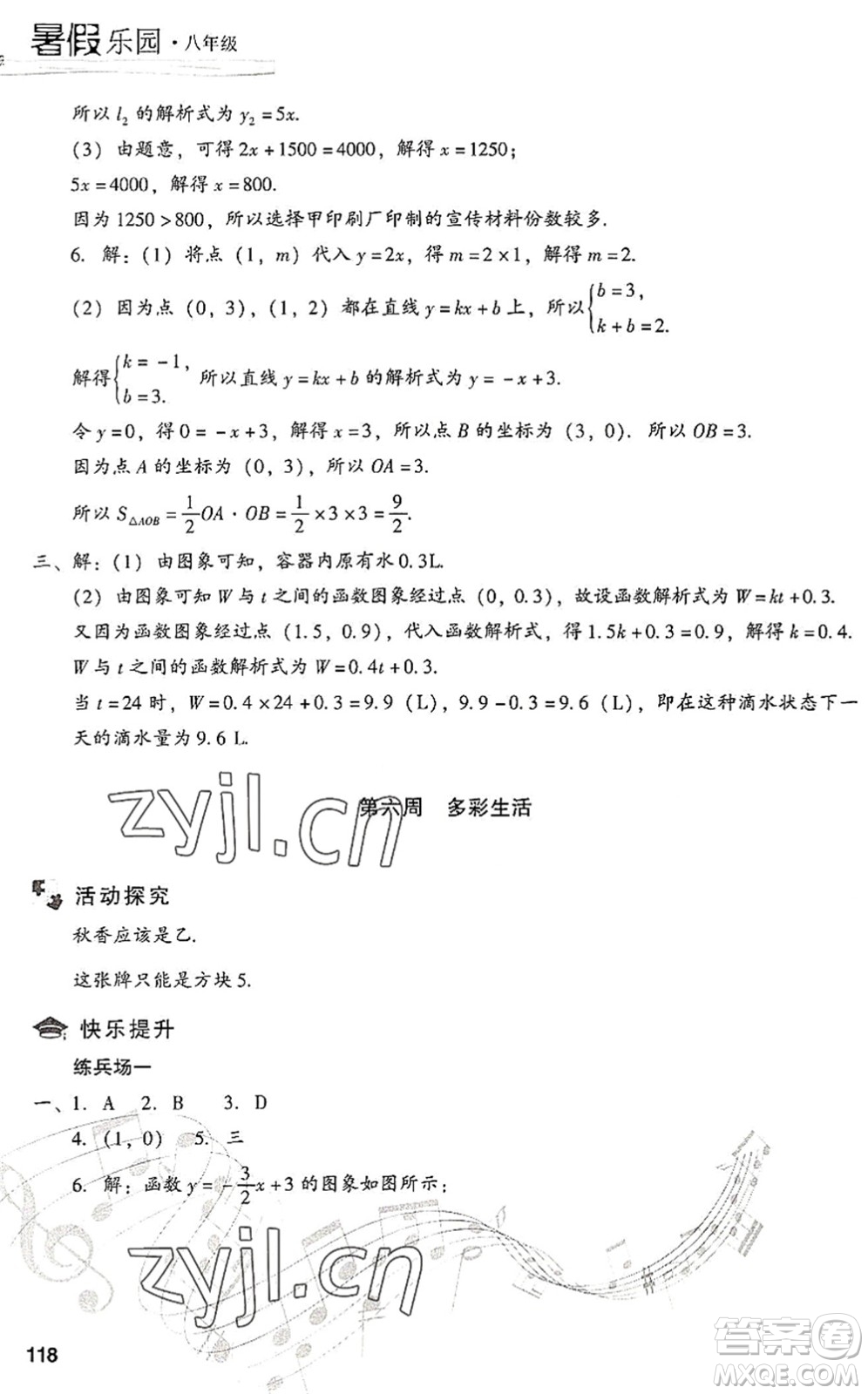 現(xiàn)代教育出版社2022暑假樂園八年級(jí)數(shù)學(xué)人教版答案