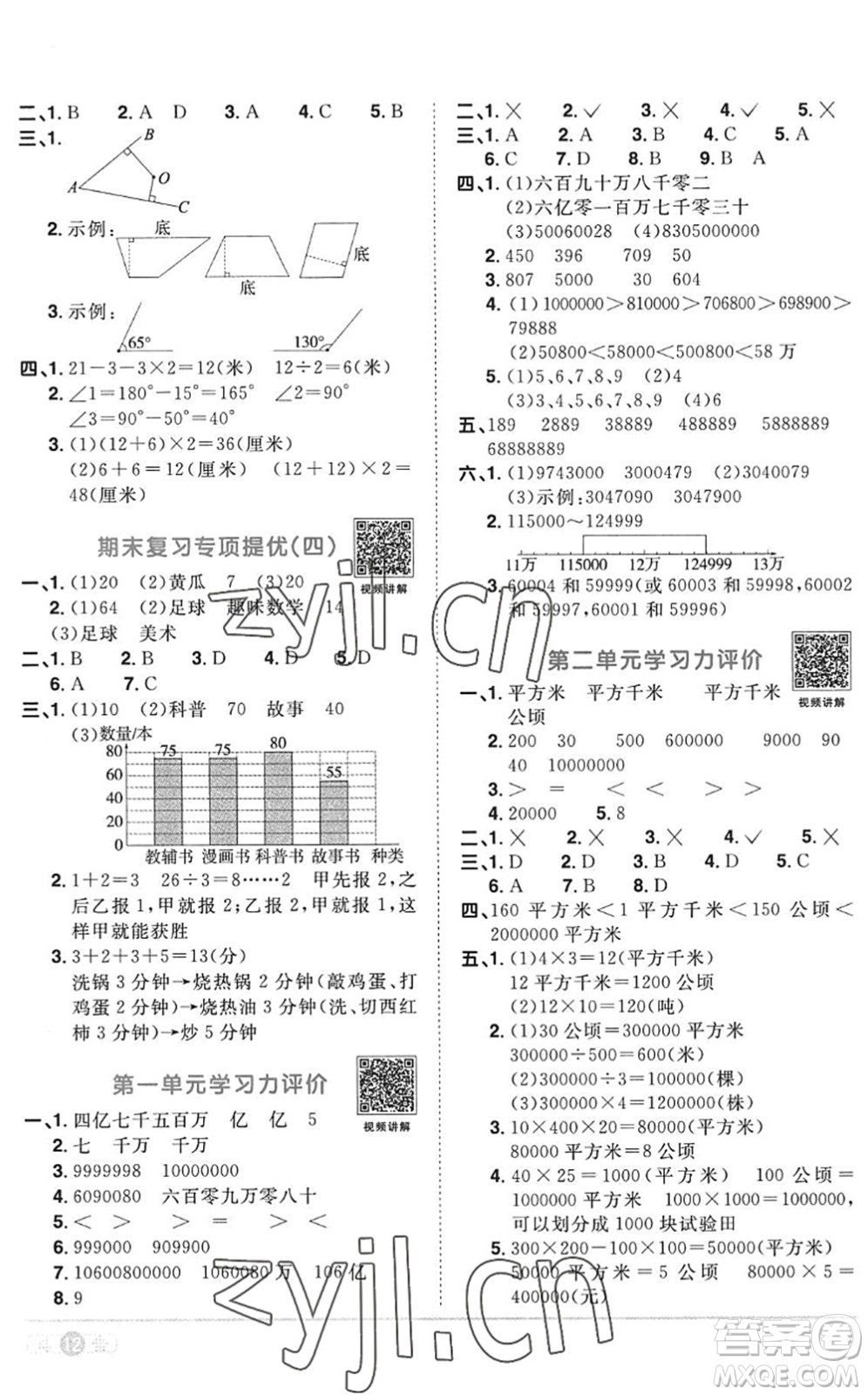 江西教育出版社2022陽(yáng)光同學(xué)課時(shí)優(yōu)化作業(yè)四年級(jí)數(shù)學(xué)上冊(cè)RJ人教版答案