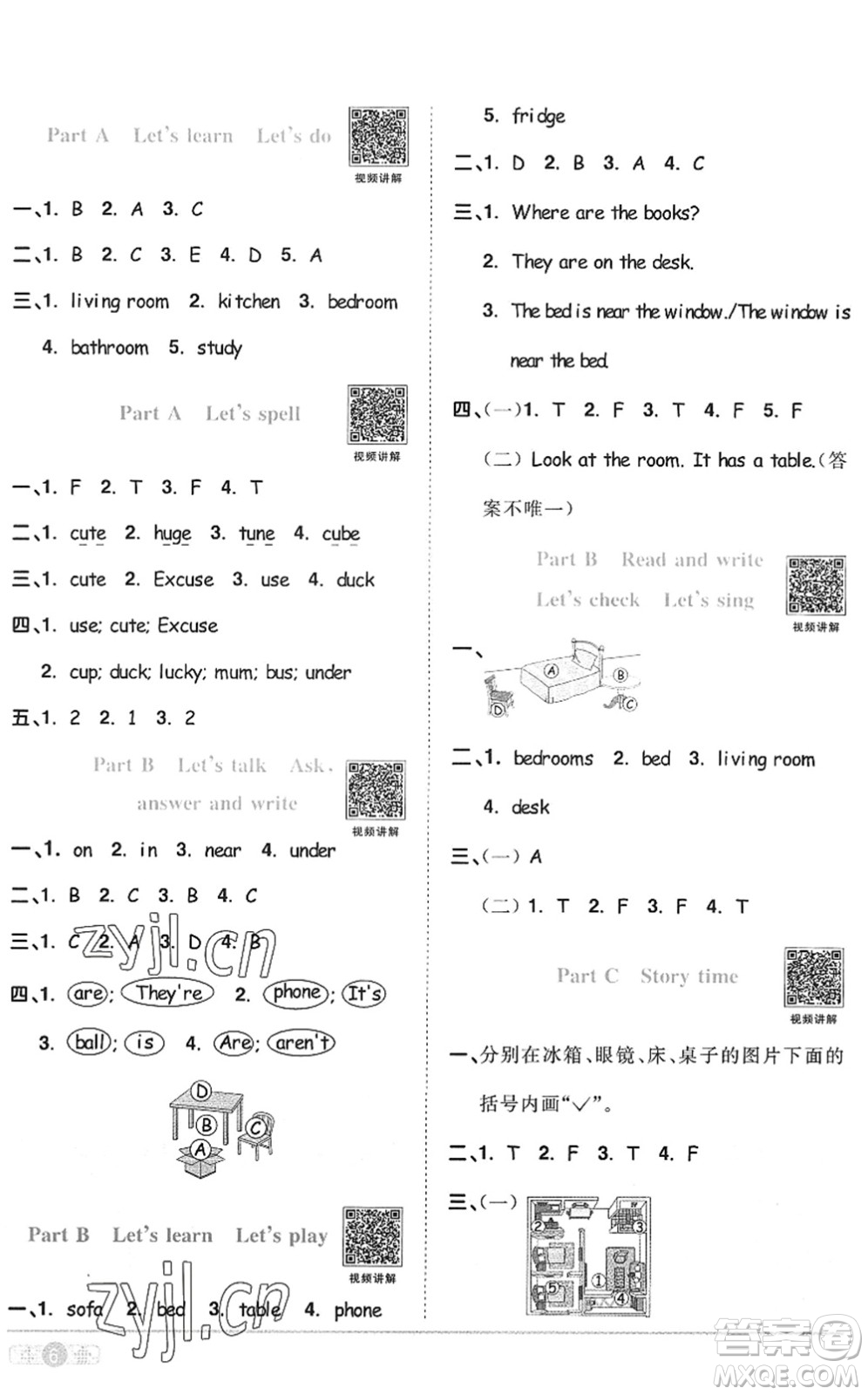 江西教育出版社2022陽光同學(xué)課時(shí)優(yōu)化作業(yè)四年級(jí)英語上冊(cè)PEP版答案