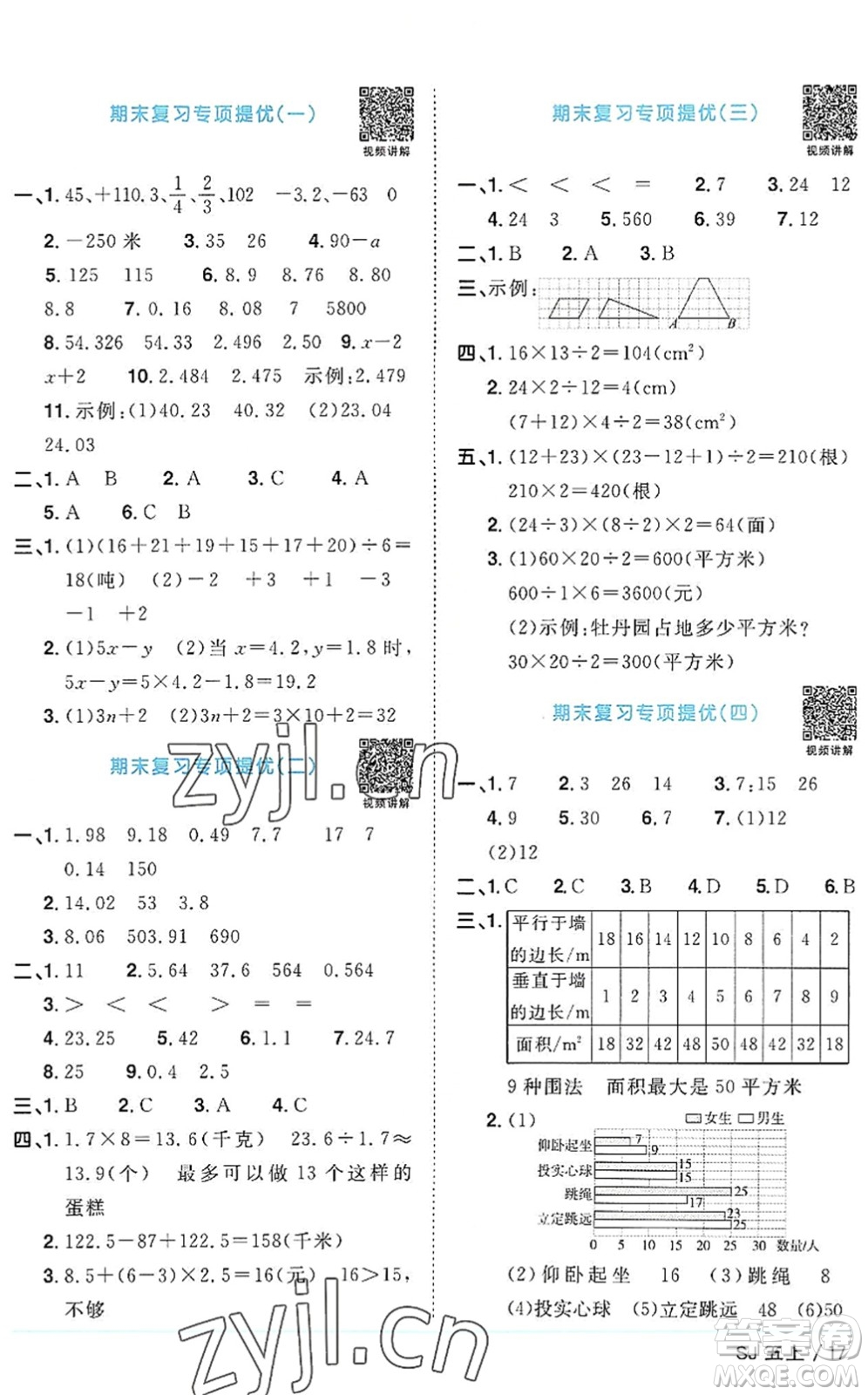 江西教育出版社2022陽(yáng)光同學(xué)課時(shí)優(yōu)化作業(yè)五年級(jí)數(shù)學(xué)上冊(cè)SJ蘇教版答案