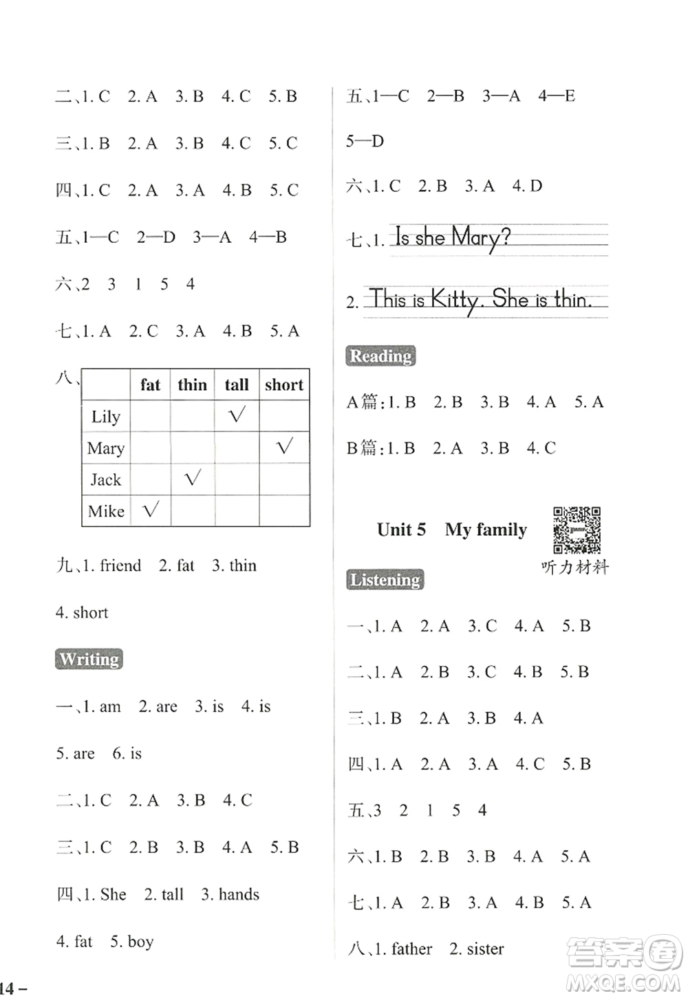 陜西師范大學(xué)出版總社2022PASS小學(xué)學(xué)霸作業(yè)本三年級英語上冊HJNJ滬教牛津版答案