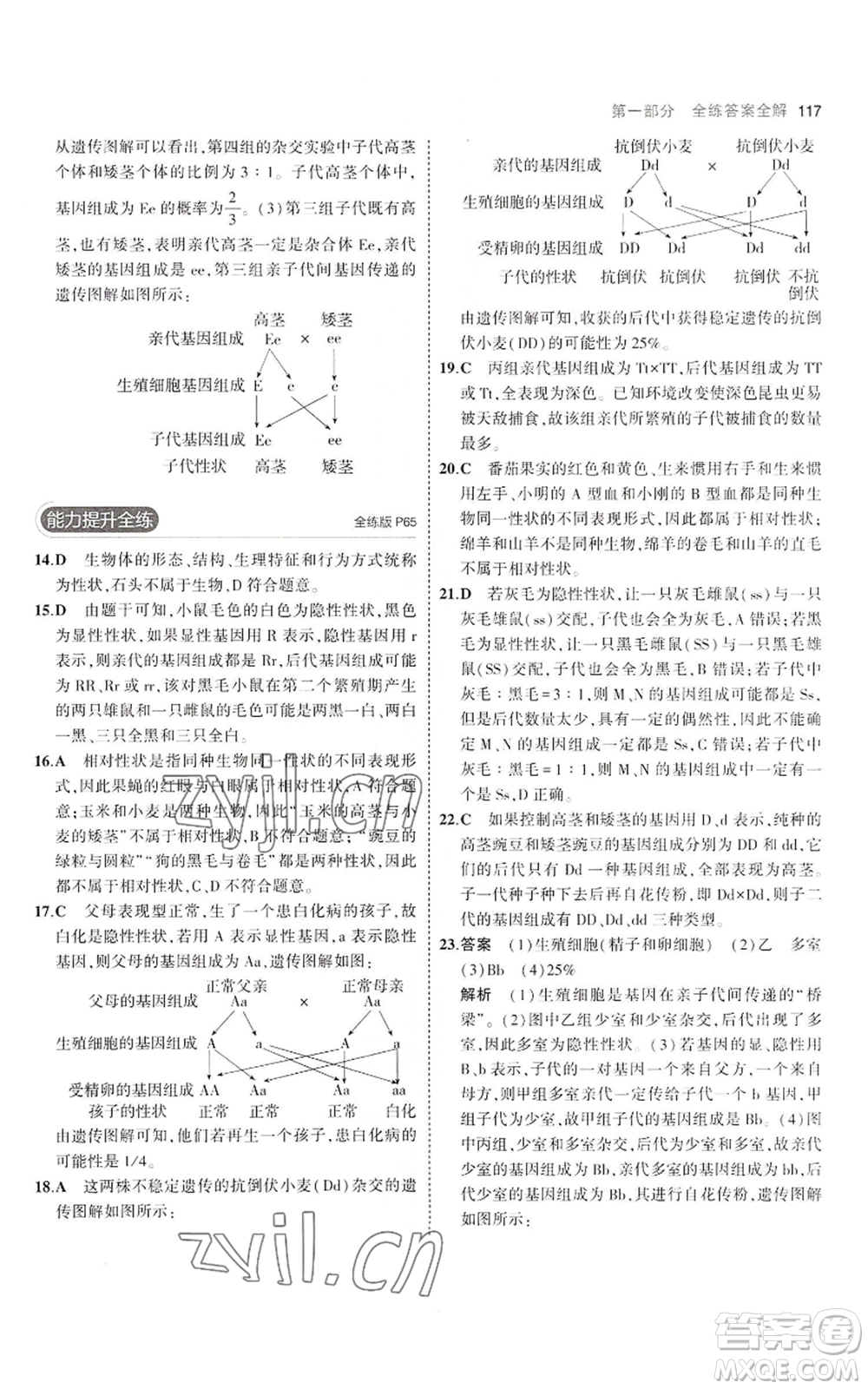 教育科學出版社2023年5年中考3年模擬八年級上冊生物濟南版參考答案