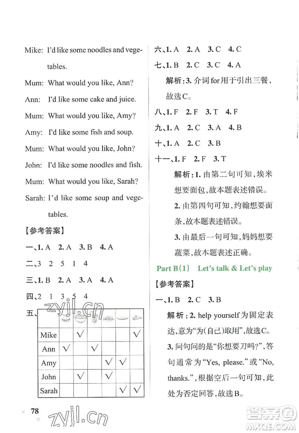 遼寧教育出版社2022PASS小學學霸作業(yè)本四年級英語上冊RJ人教版答案