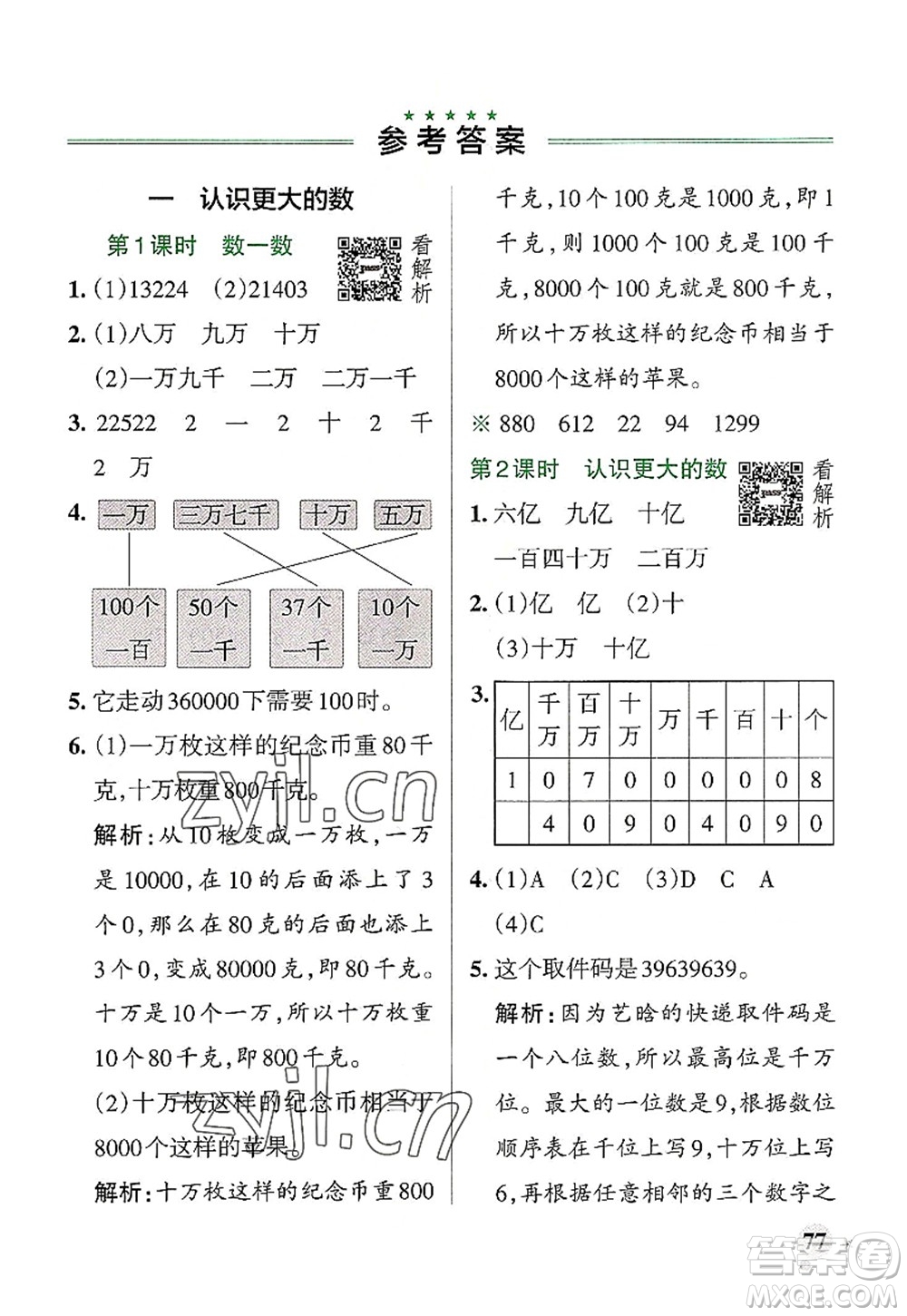 陜西師范大學(xué)出版總社2022PASS小學(xué)學(xué)霸作業(yè)本四年級(jí)數(shù)學(xué)上冊(cè)BS北師版廣東專(zhuān)版答案