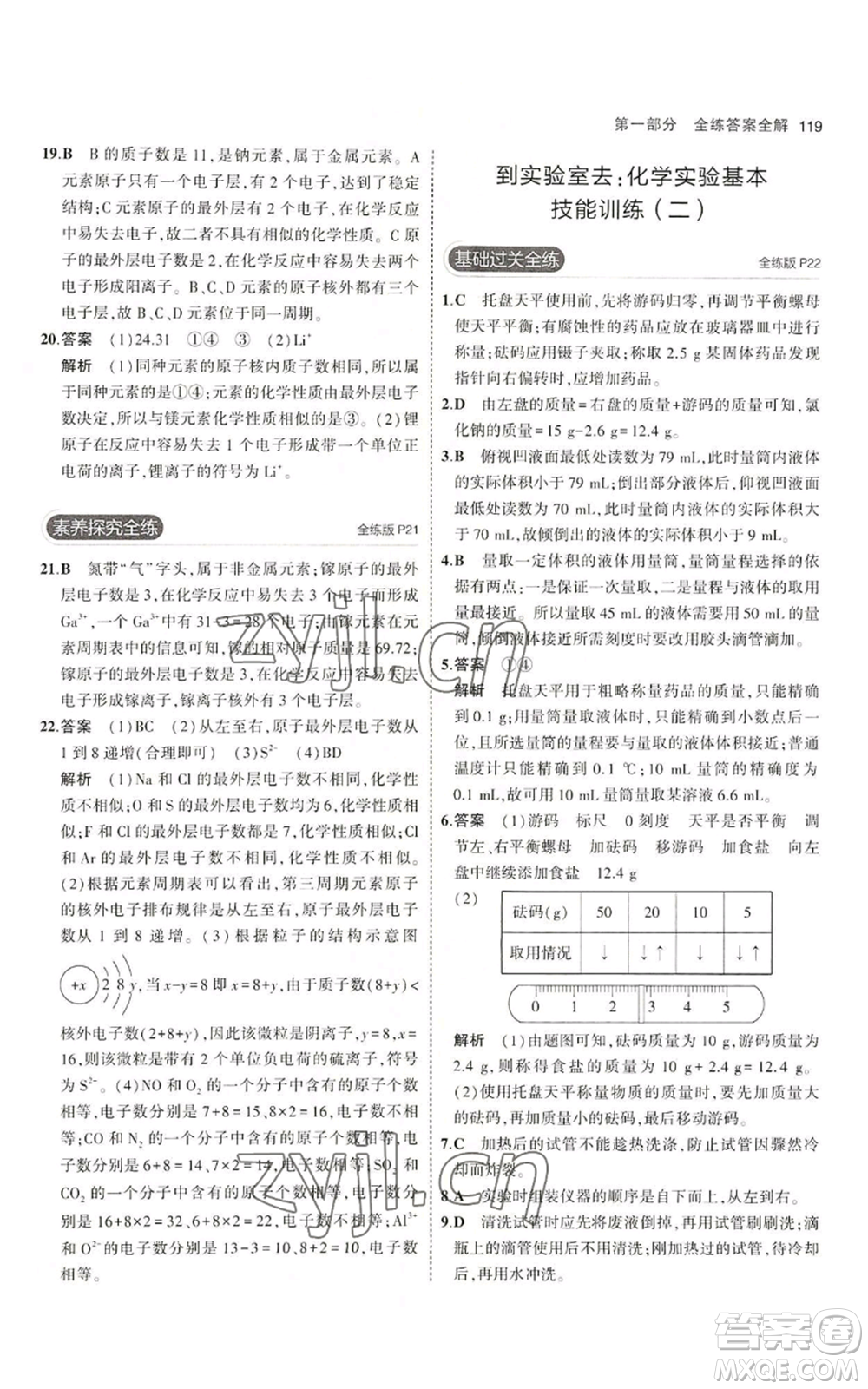 首都師范大學(xué)出版社2023年5年中考3年模擬九年級(jí)上冊(cè)化學(xué)魯教版參考答案