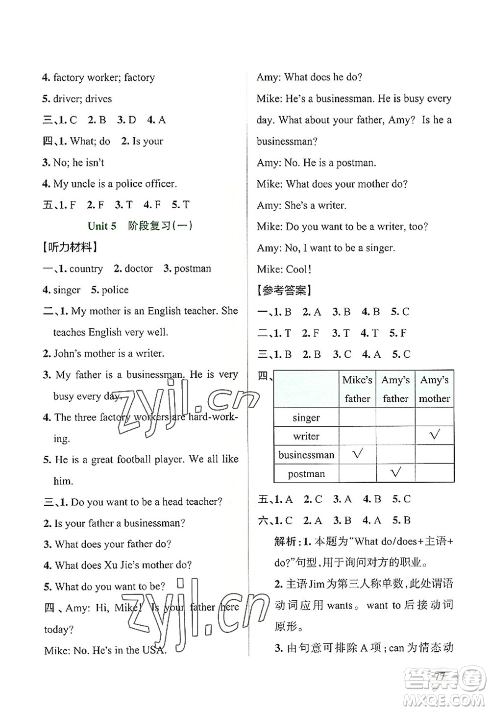遼寧教育出版社2022PASS小學(xué)學(xué)霸作業(yè)本六年級(jí)英語(yǔ)上冊(cè)RJ人教版答案