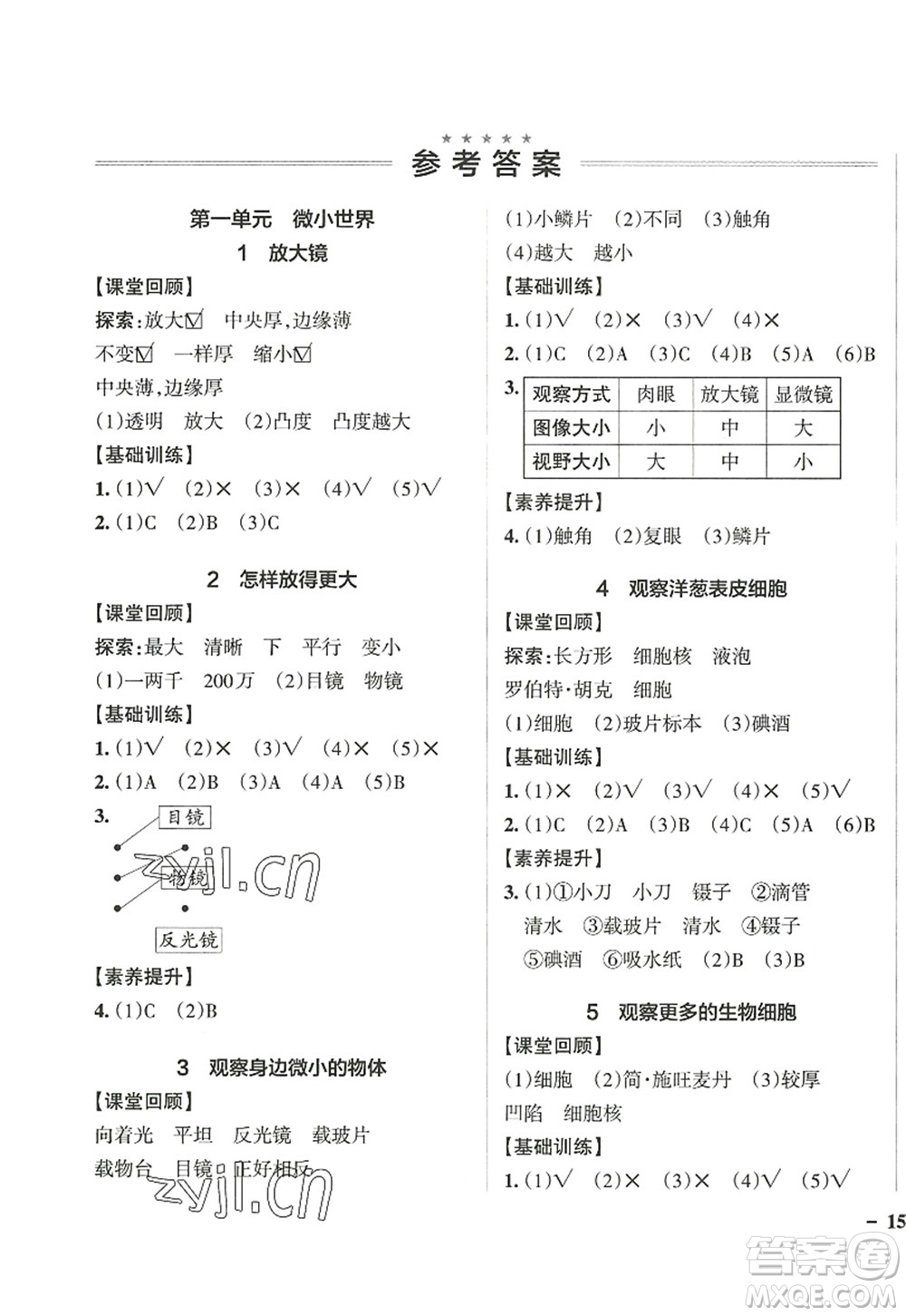 陜西師范大學(xué)出版總社2022PASS小學(xué)學(xué)霸作業(yè)本六年級科學(xué)上冊JK教科版答案