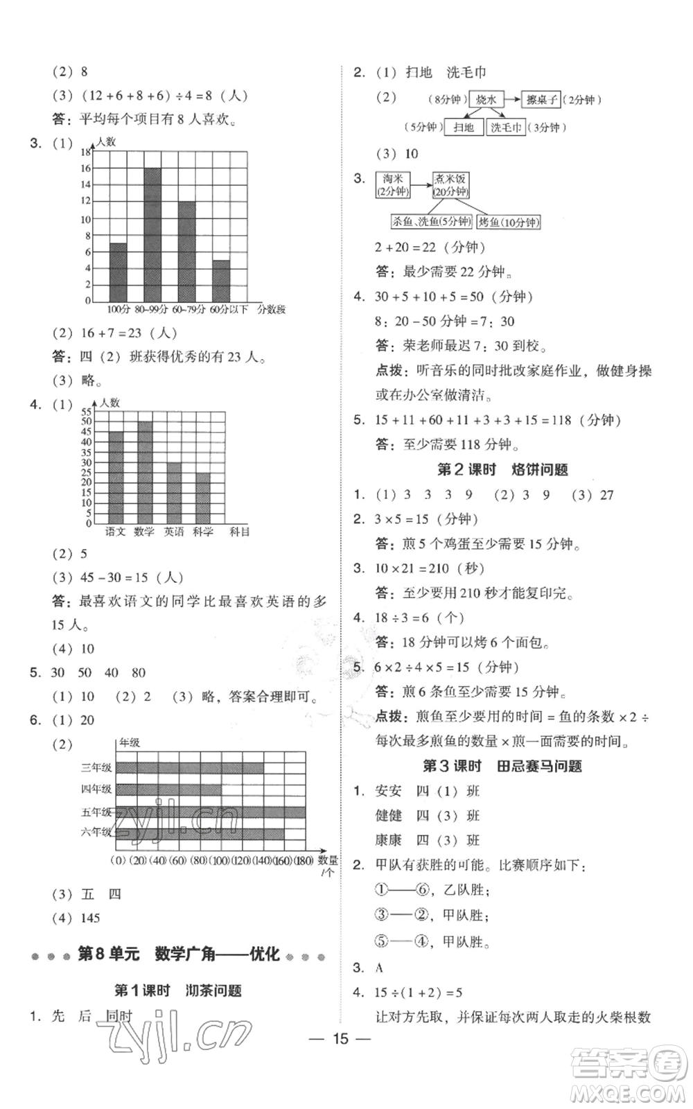 吉林教育出版社2022秋季綜合應(yīng)用創(chuàng)新題典中點四年級上冊數(shù)學(xué)人教版參考答案