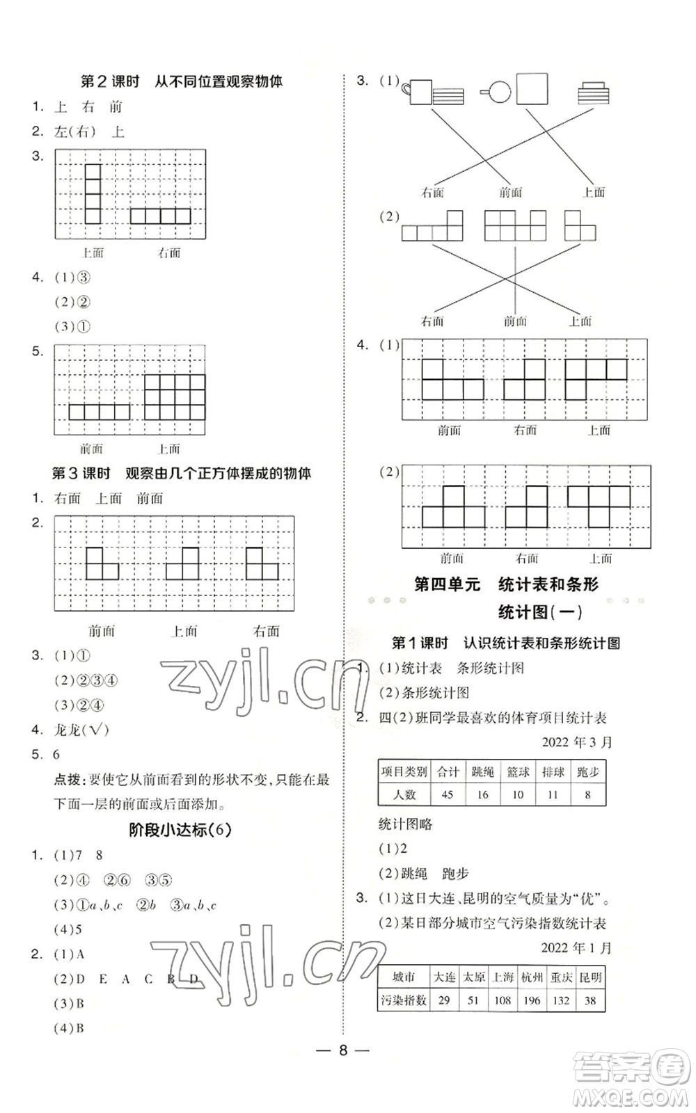 吉林教育出版社2022秋季綜合應用創(chuàng)新題典中點四年級上冊數(shù)學蘇教版參考答案