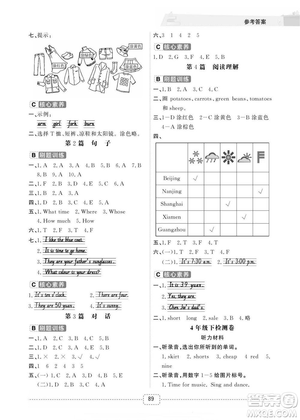 寧波出版社2022名師派暑假銜接4升5英語(yǔ)通用版答案