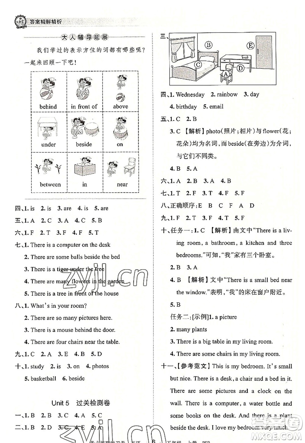 江西人民出版社2022王朝霞考點(diǎn)梳理時習(xí)卷五年級英語上冊PEP版答案