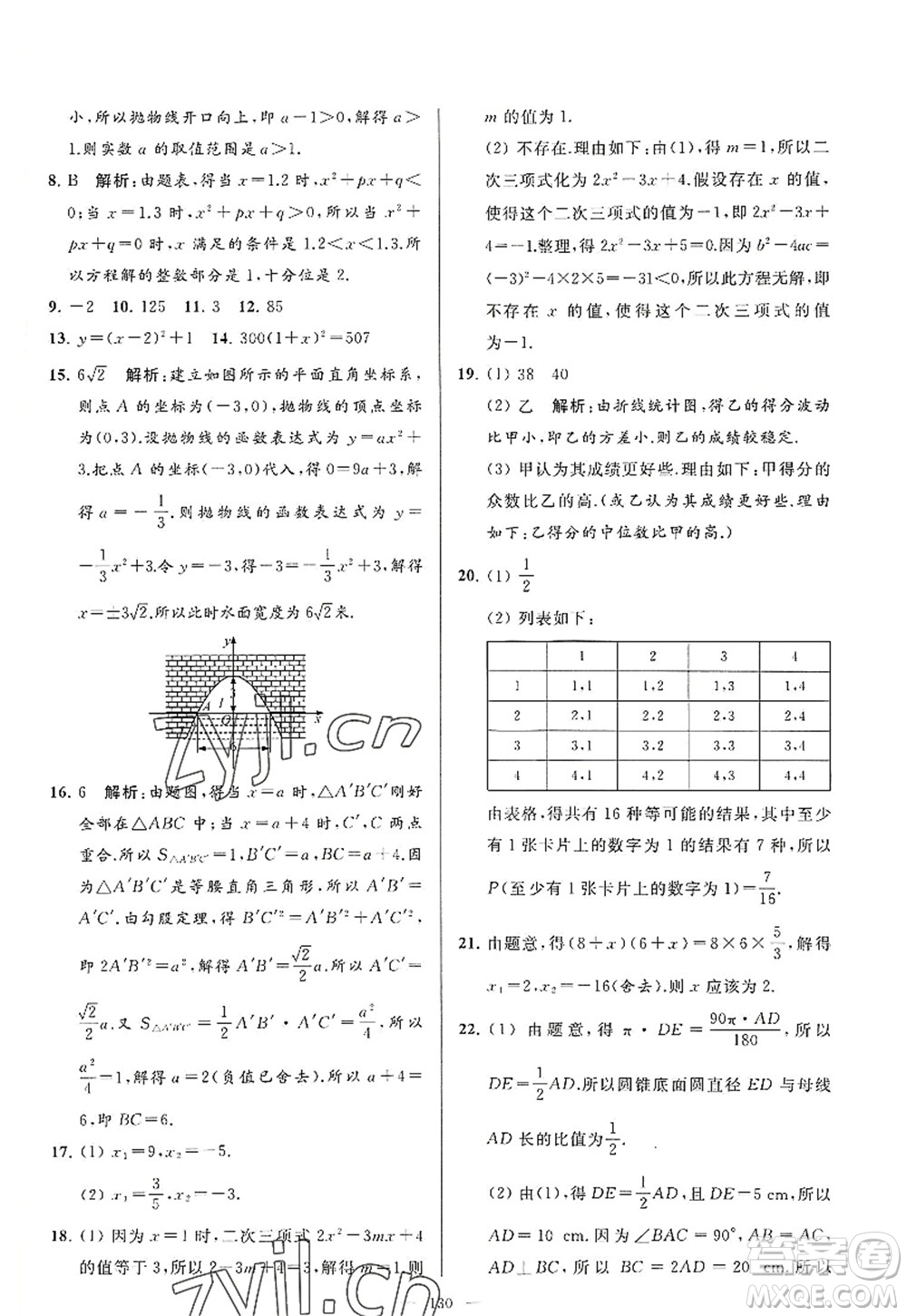延邊教育出版社2022亮點給力大試卷九年級數(shù)學(xué)上冊SK蘇科版答案