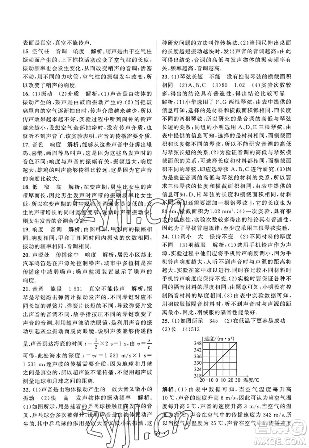 江蘇人民出版社2022課時提優(yōu)計劃作業(yè)本八年級物理上冊SK蘇科版答案