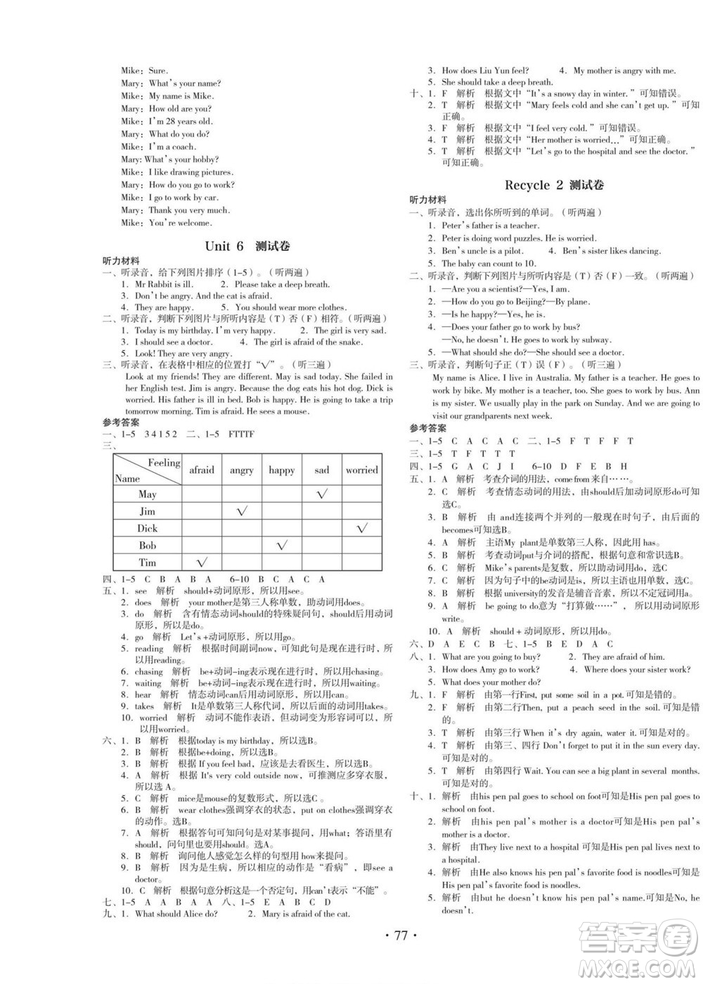 云南美術(shù)出版社2022啟迪全優(yōu)卷英語(yǔ)六年級(jí)上冊(cè)人教版答案