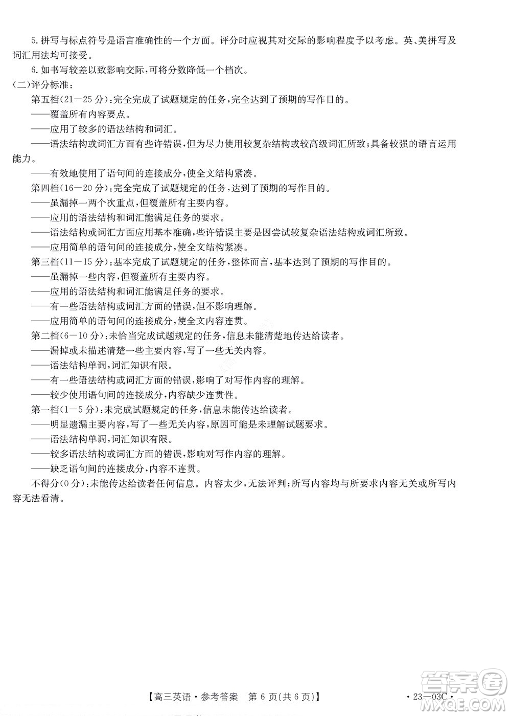 2022-2023年度河南省高三年級(jí)入學(xué)摸底考試一英語試題及答案