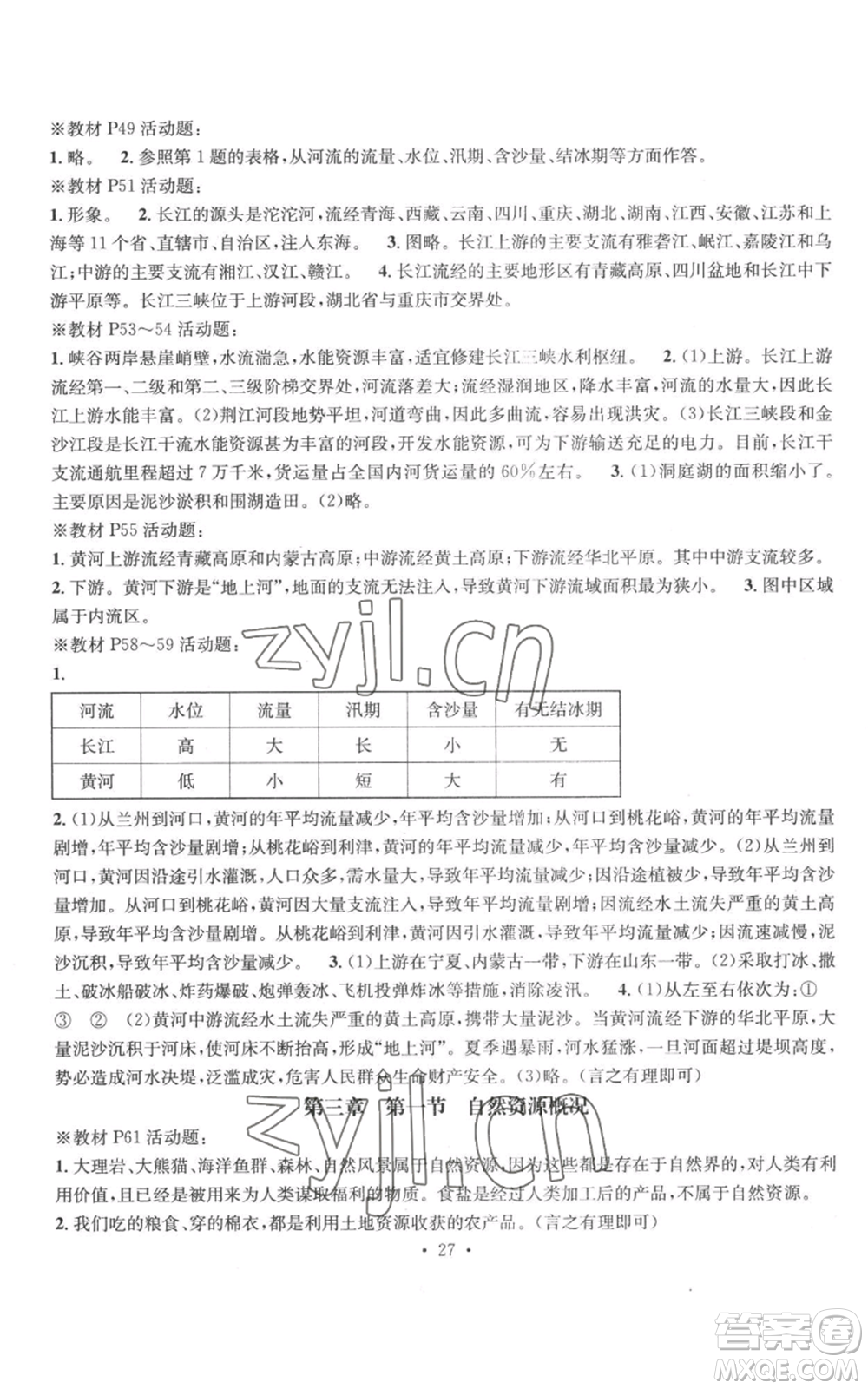 廣東經(jīng)濟(jì)出版社2022秋季名師測(cè)控八年級(jí)上冊(cè)地理湘教版參考答案