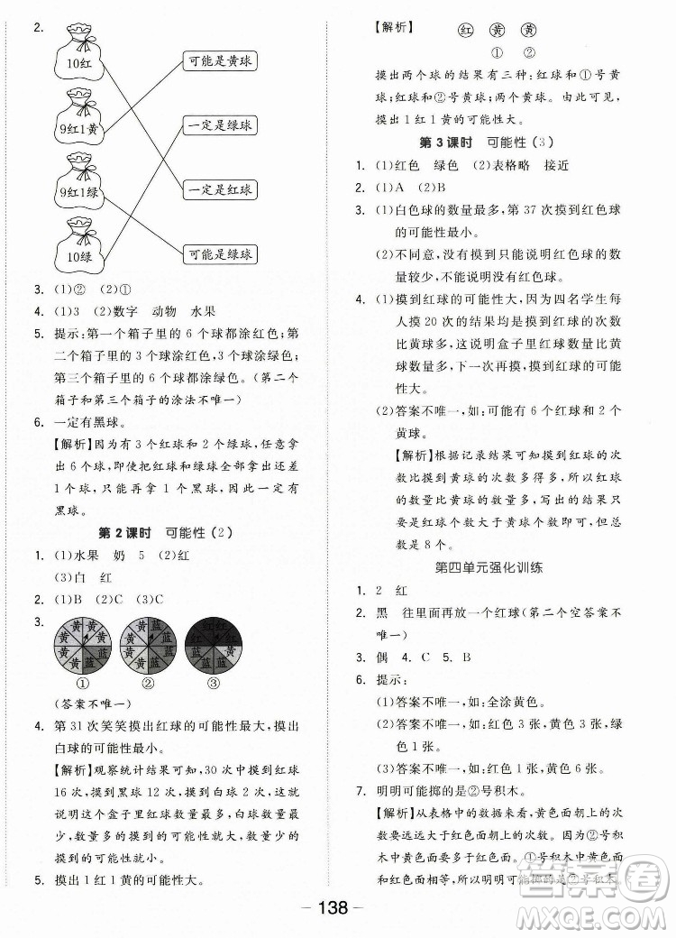 開明出版社2022全品學(xué)練考數(shù)學(xué)五年級上冊人教版答案