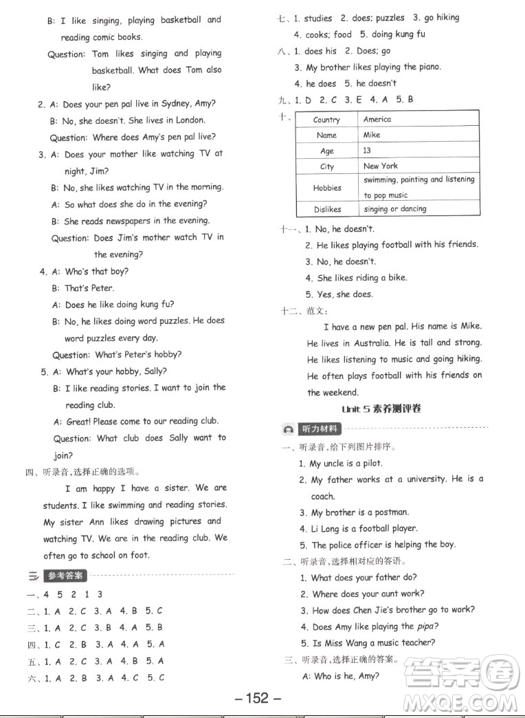 開明出版社2022全品學(xué)練考英語六年級上冊人教版答案