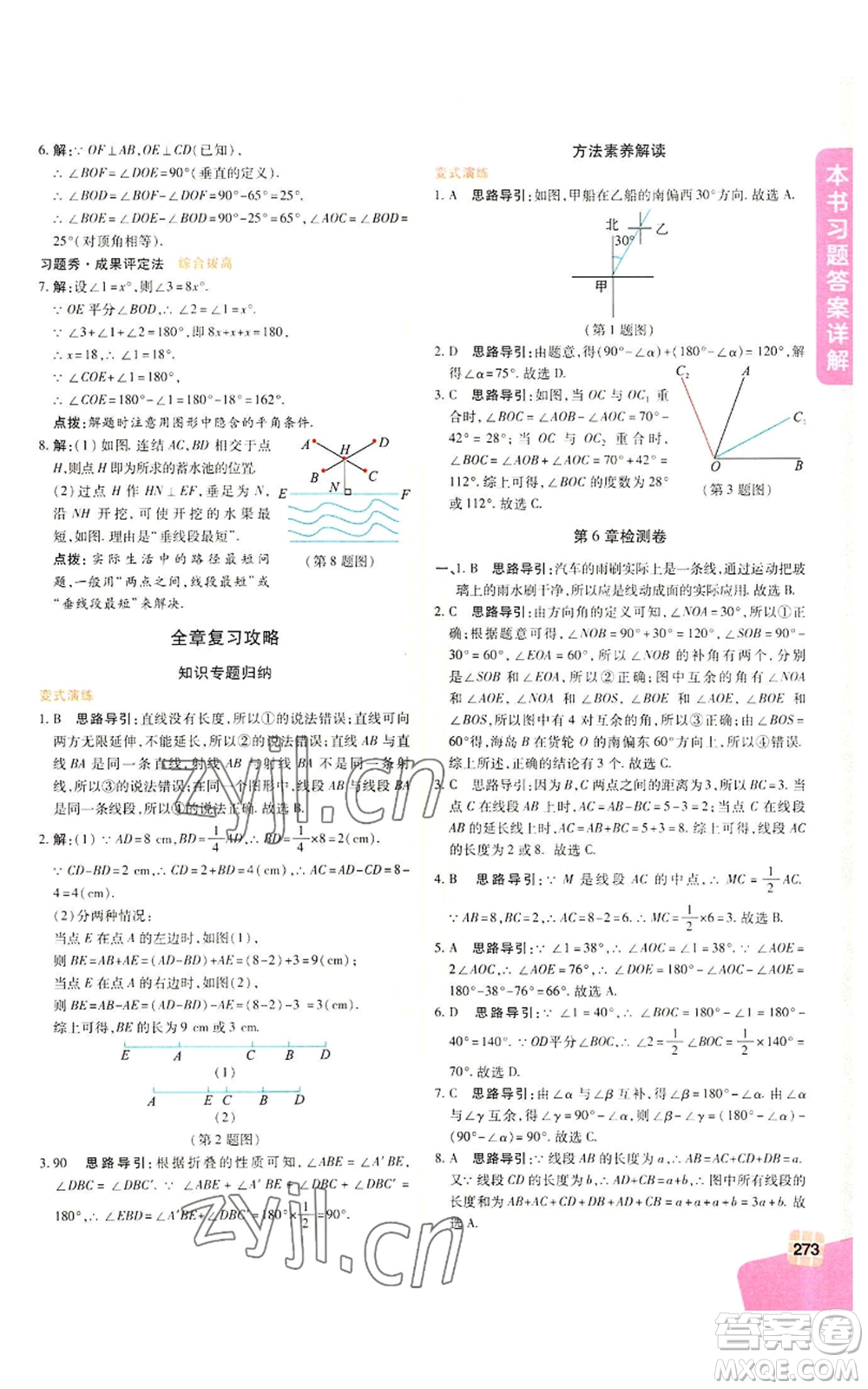 北京教育出版社2022倍速學(xué)習(xí)法七年級(jí)上冊(cè)數(shù)學(xué)浙教版參考答案