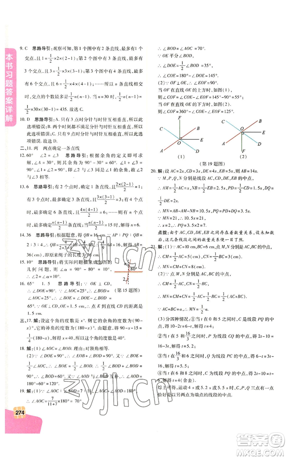 北京教育出版社2022倍速學(xué)習(xí)法七年級(jí)上冊(cè)數(shù)學(xué)浙教版參考答案