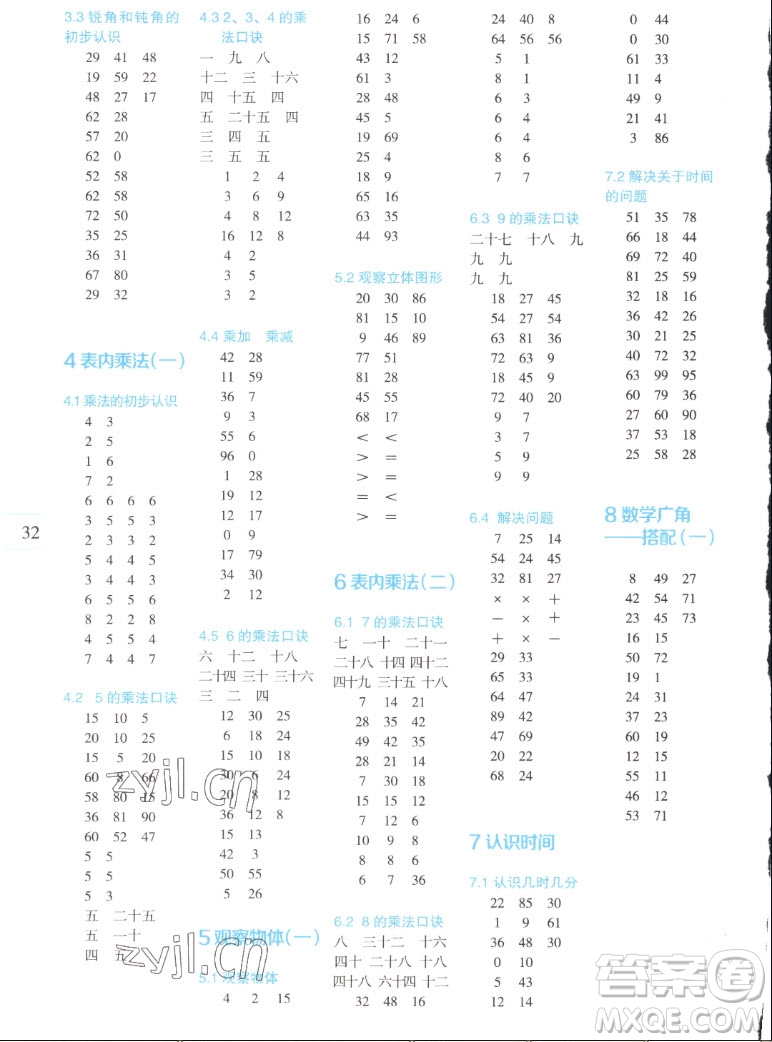 延邊人民出版社2022優(yōu)秀生作業(yè)本數學二年級上冊人教版答案