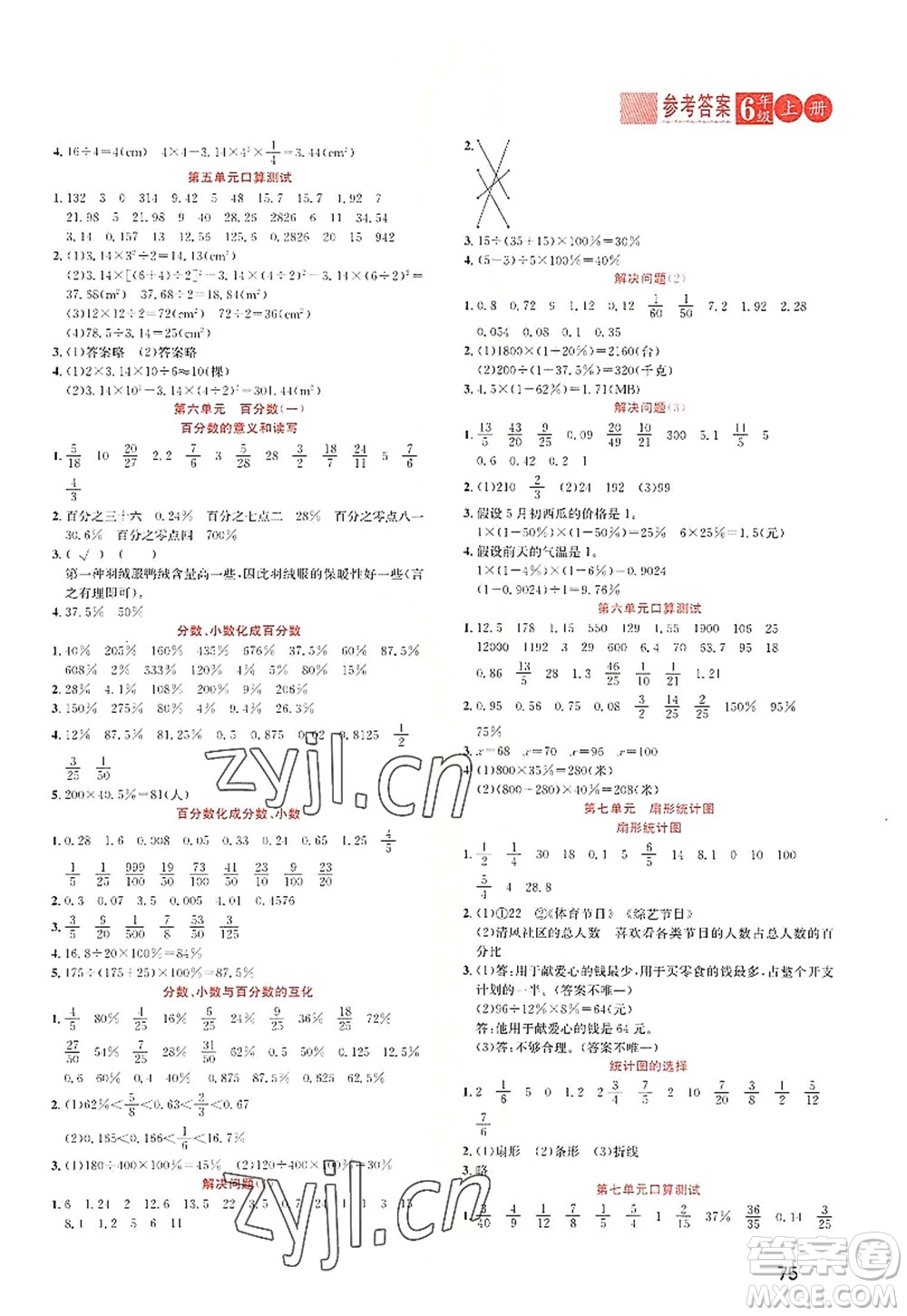 黑龍江教育出版社2022黃岡新課堂六年級數(shù)學上冊RJ人教版答案
