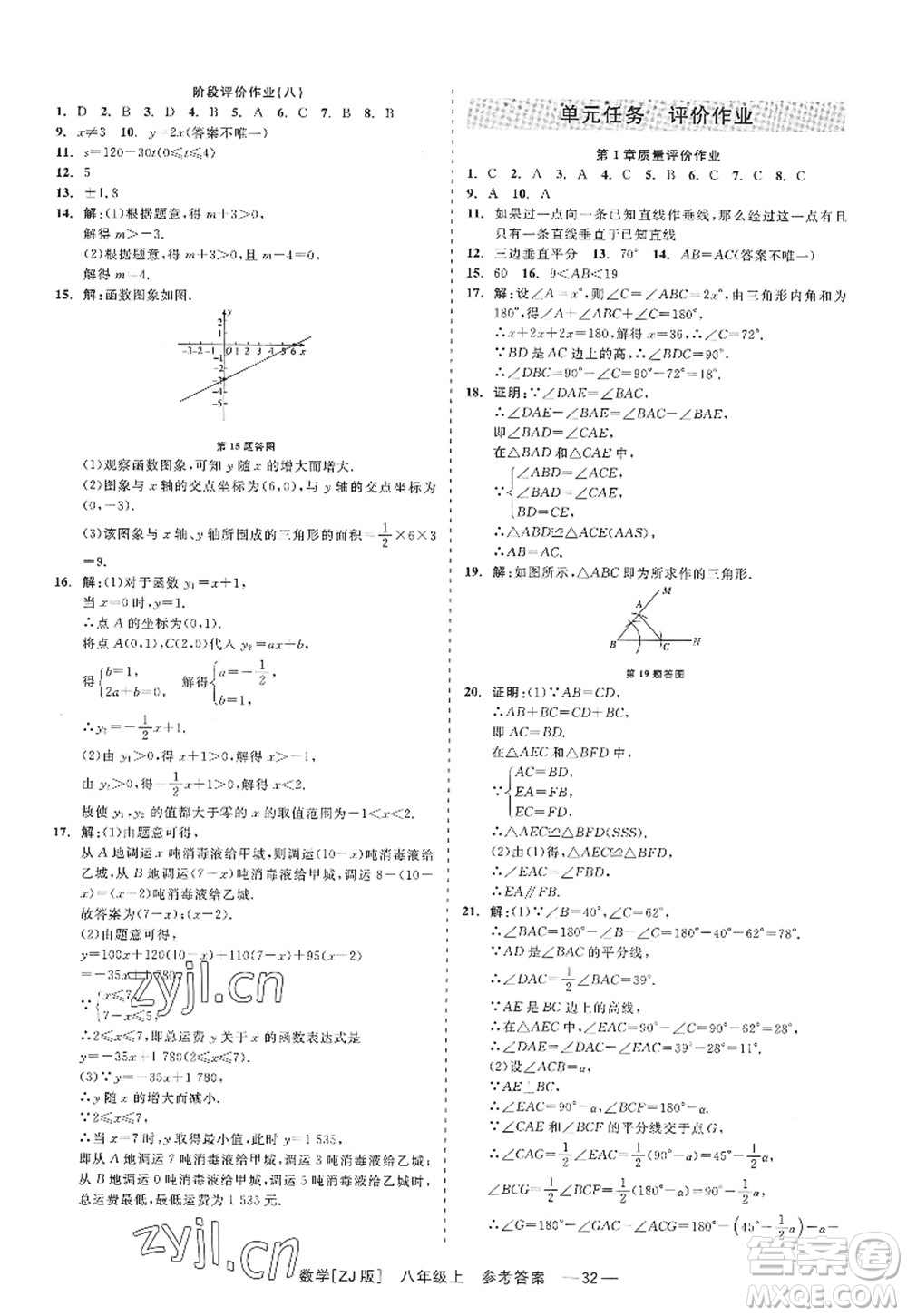 浙江工商大學(xué)出版社2022精彩練習(xí)就練這一本八年級(jí)數(shù)學(xué)上冊(cè)ZJ浙教版答案