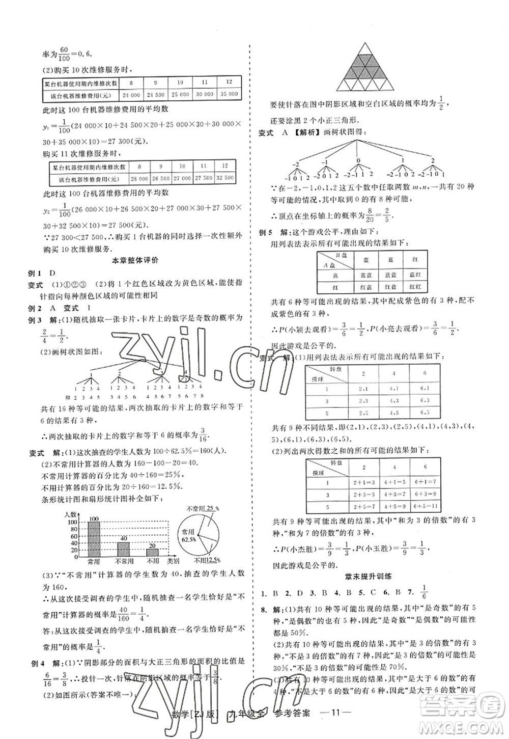 浙江工商大學(xué)出版社2022精彩練習(xí)就練這一本九年級數(shù)學(xué)全一冊ZJ浙教版答案