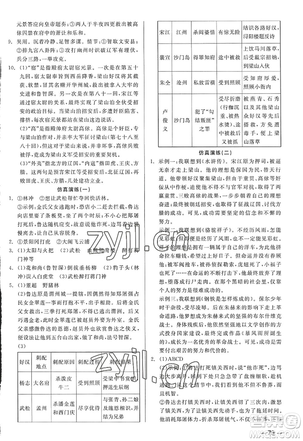 浙江工商大學(xué)出版社2022精彩練習(xí)就練這一本九年級語文全一冊人教版答案
