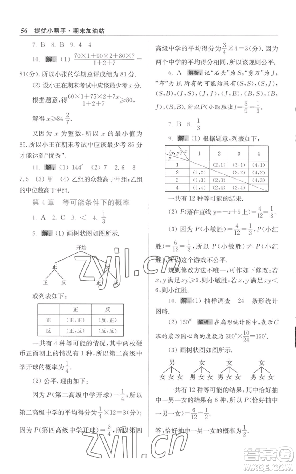 江蘇鳳凰科學技術出版社2022小題狂做九年級上冊數(shù)學蘇科版提優(yōu)版參考答案