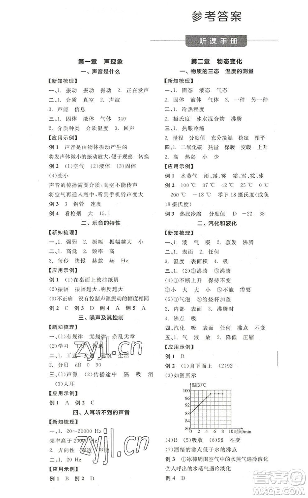 陽(yáng)光出版社2022全品學(xué)練考八年級(jí)物理上冊(cè)SK蘇科版答案