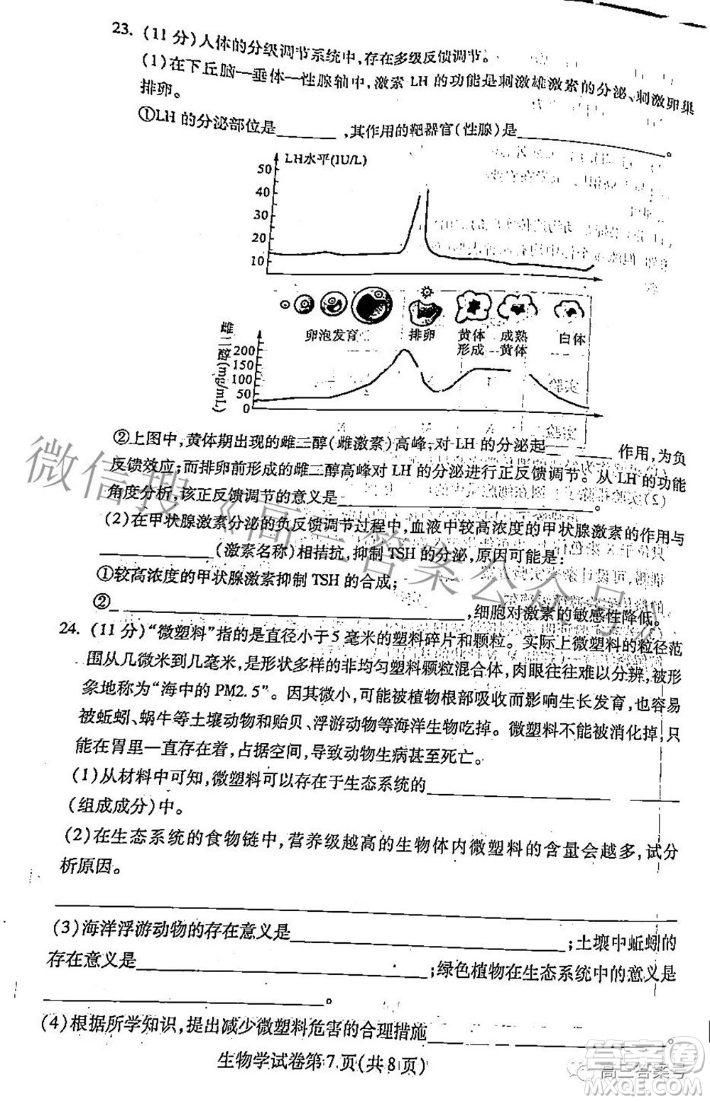 哈爾濱市2020級學(xué)業(yè)質(zhì)量檢測試題生物學(xué)試題及答案