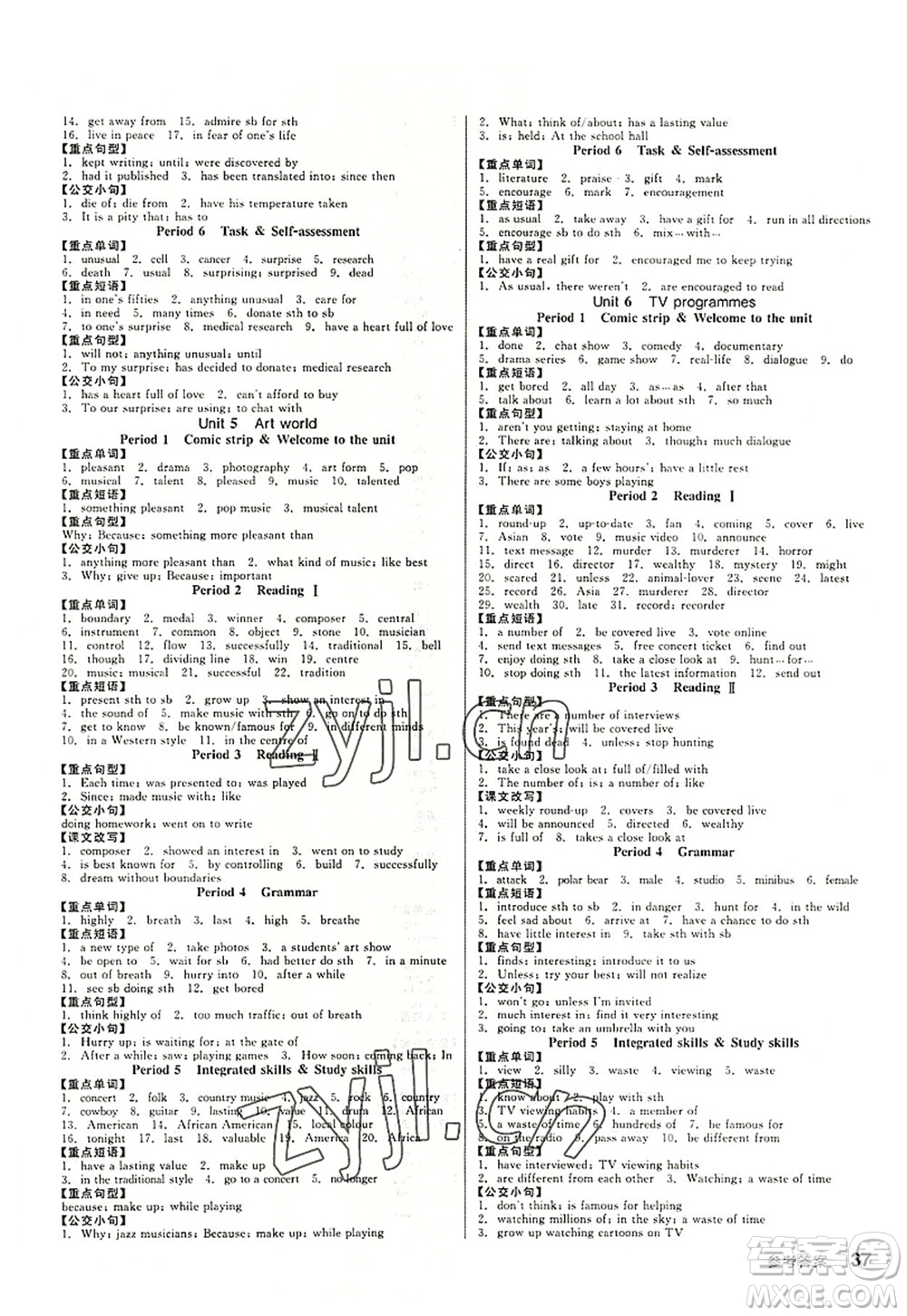 沈陽出版社2022全品學(xué)練考九年級英語全一冊YLNJ譯林牛津版答案