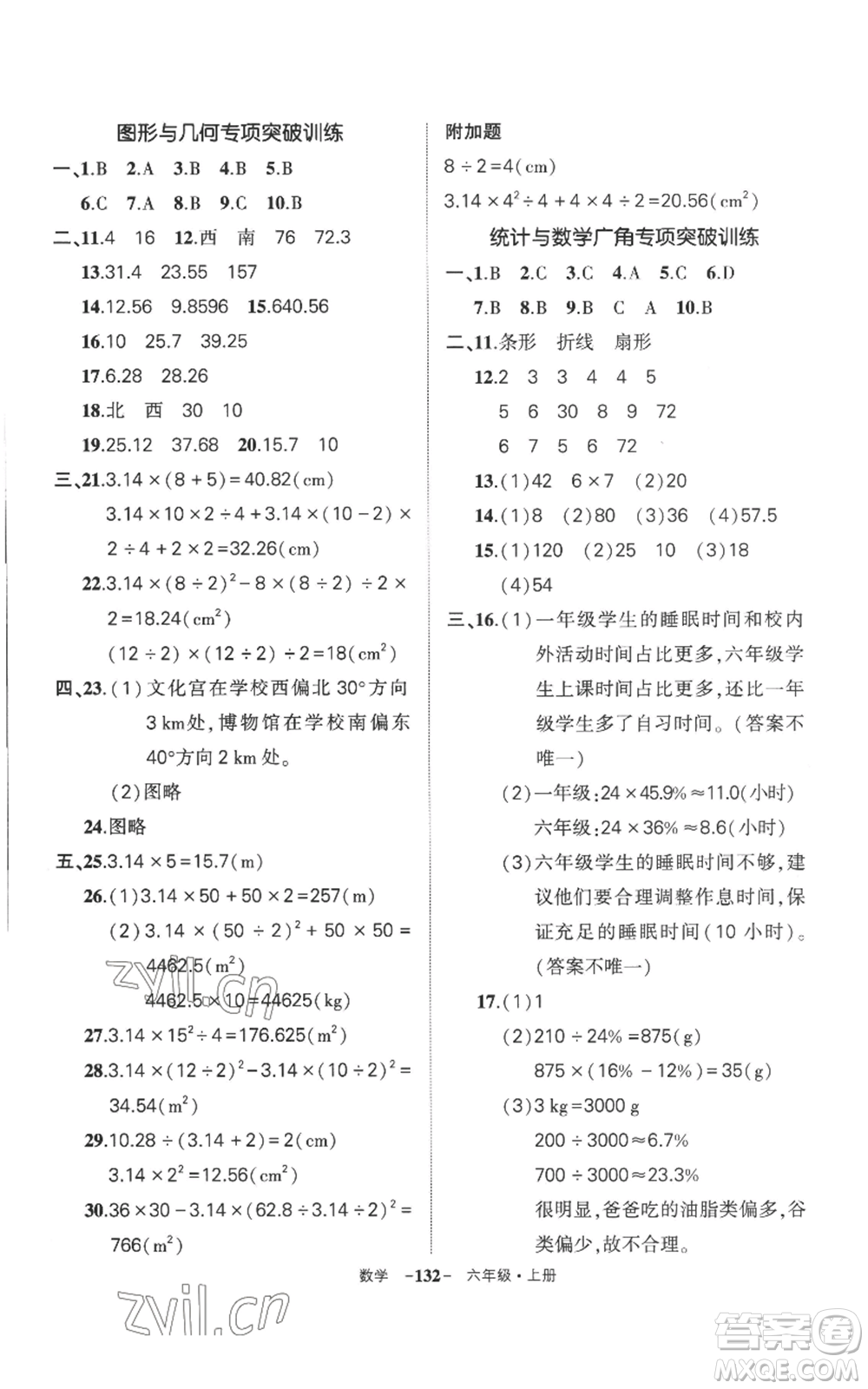 西安出版社2022秋季狀元成才路創(chuàng)優(yōu)作業(yè)100分六年級(jí)上冊(cè)數(shù)學(xué)人教版湖南專版參考答案
