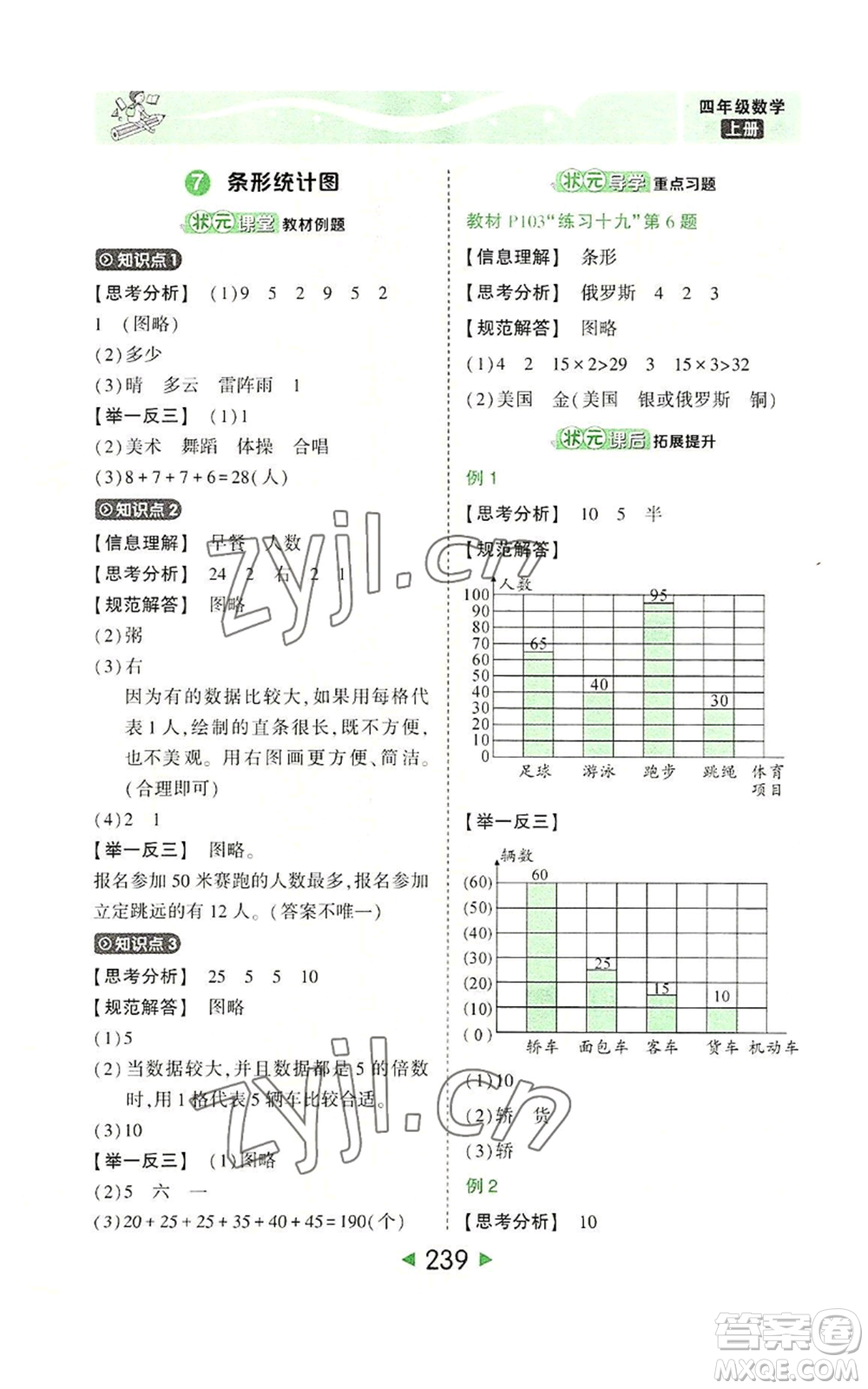 西安出版社2022秋季狀元成才路狀元大課堂四年級上冊數(shù)學(xué)人教版參考答案