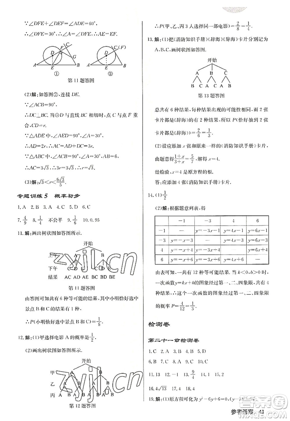 龍門(mén)書(shū)局2022啟東中學(xué)作業(yè)本九年級(jí)數(shù)學(xué)上冊(cè)R人教版答案