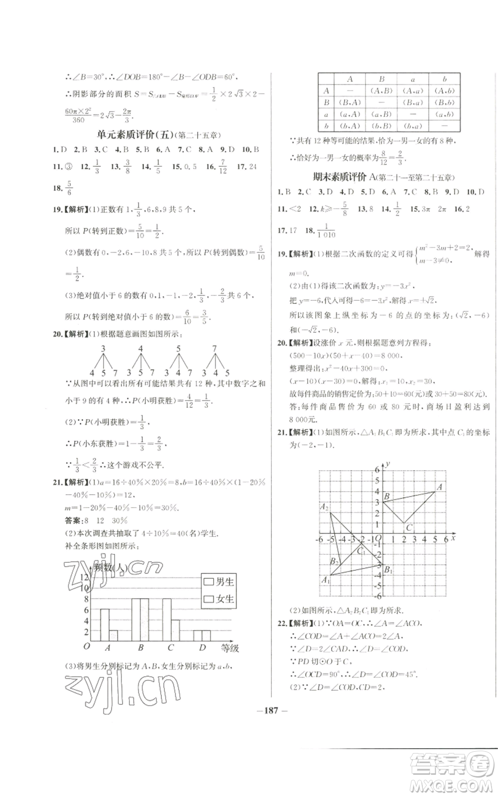 未來(lái)出版社2022秋季世紀(jì)金榜初中百練百勝九年級(jí)上冊(cè)數(shù)學(xué)人教版參考答案