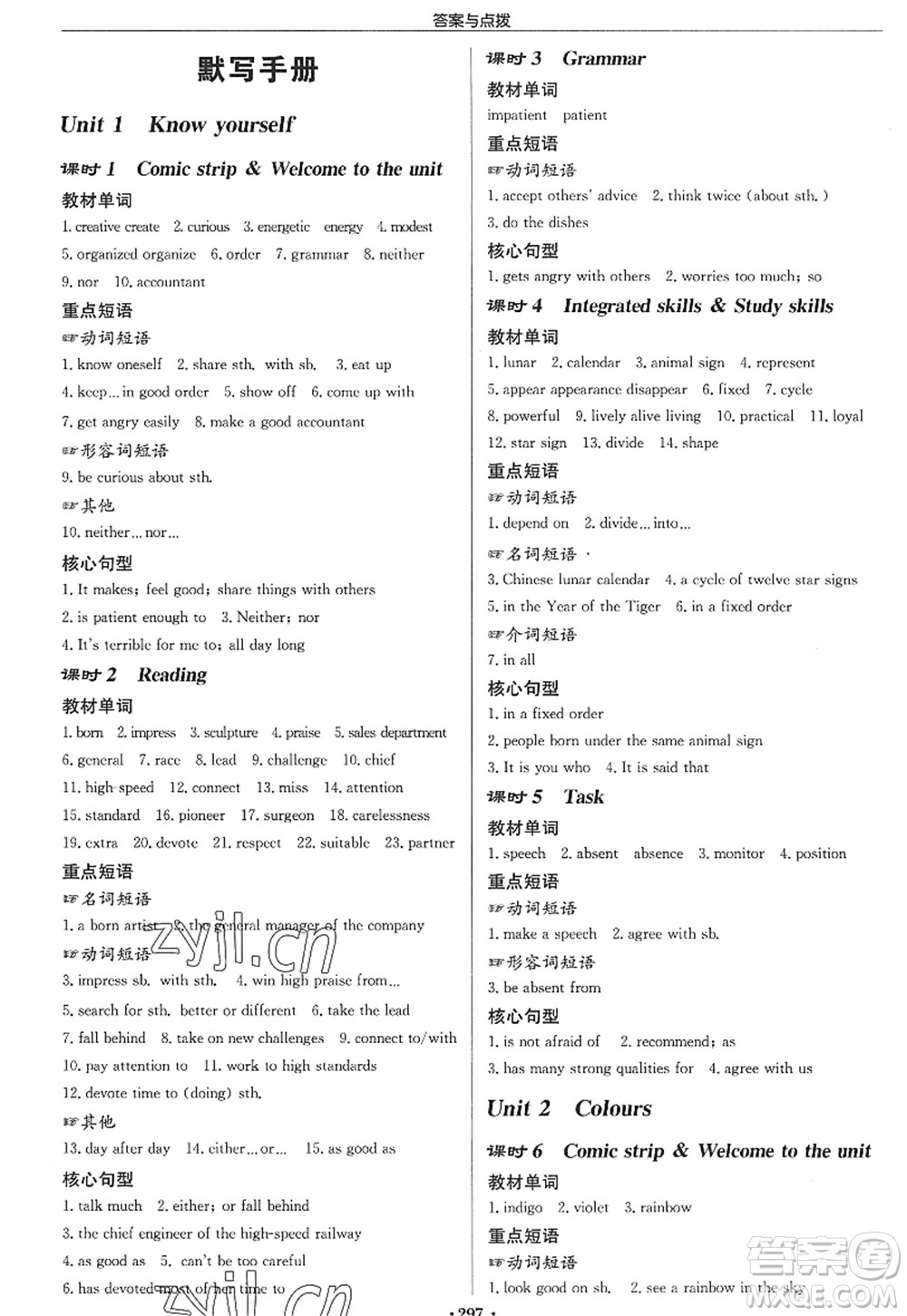 龍門書局2022啟東中學作業(yè)本九年級英語上冊YL譯林版蘇州專版答案