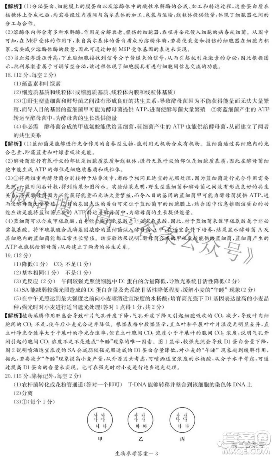炎德英才大聯考2022年秋高三入學檢測生物試題及答案
