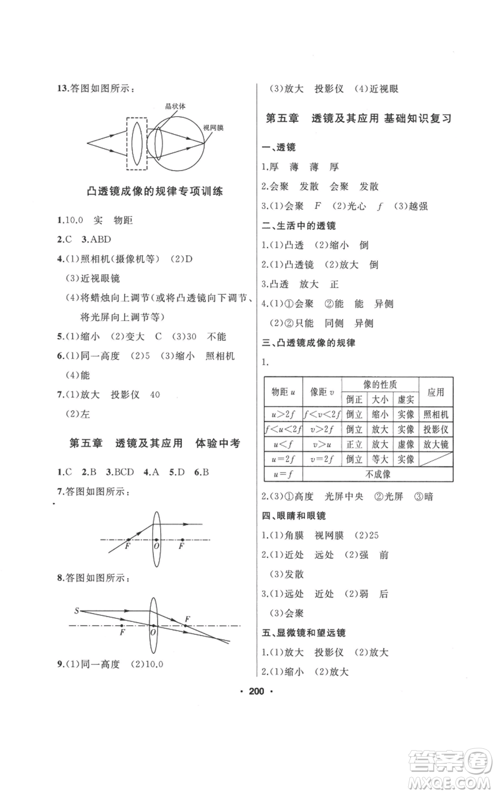 延邊人民出版社2022秋季試題優(yōu)化課堂同步八年級上冊物理人教版參考答案