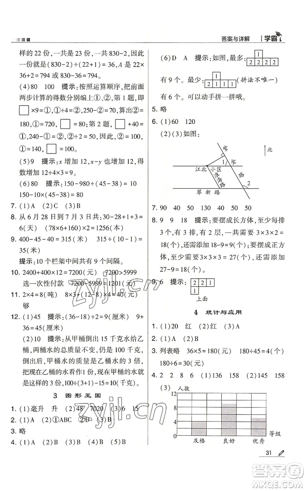 甘肅少年兒童出版社2022經(jīng)綸學(xué)典學(xué)霸四年級(jí)上冊(cè)數(shù)學(xué)蘇教版參考答案