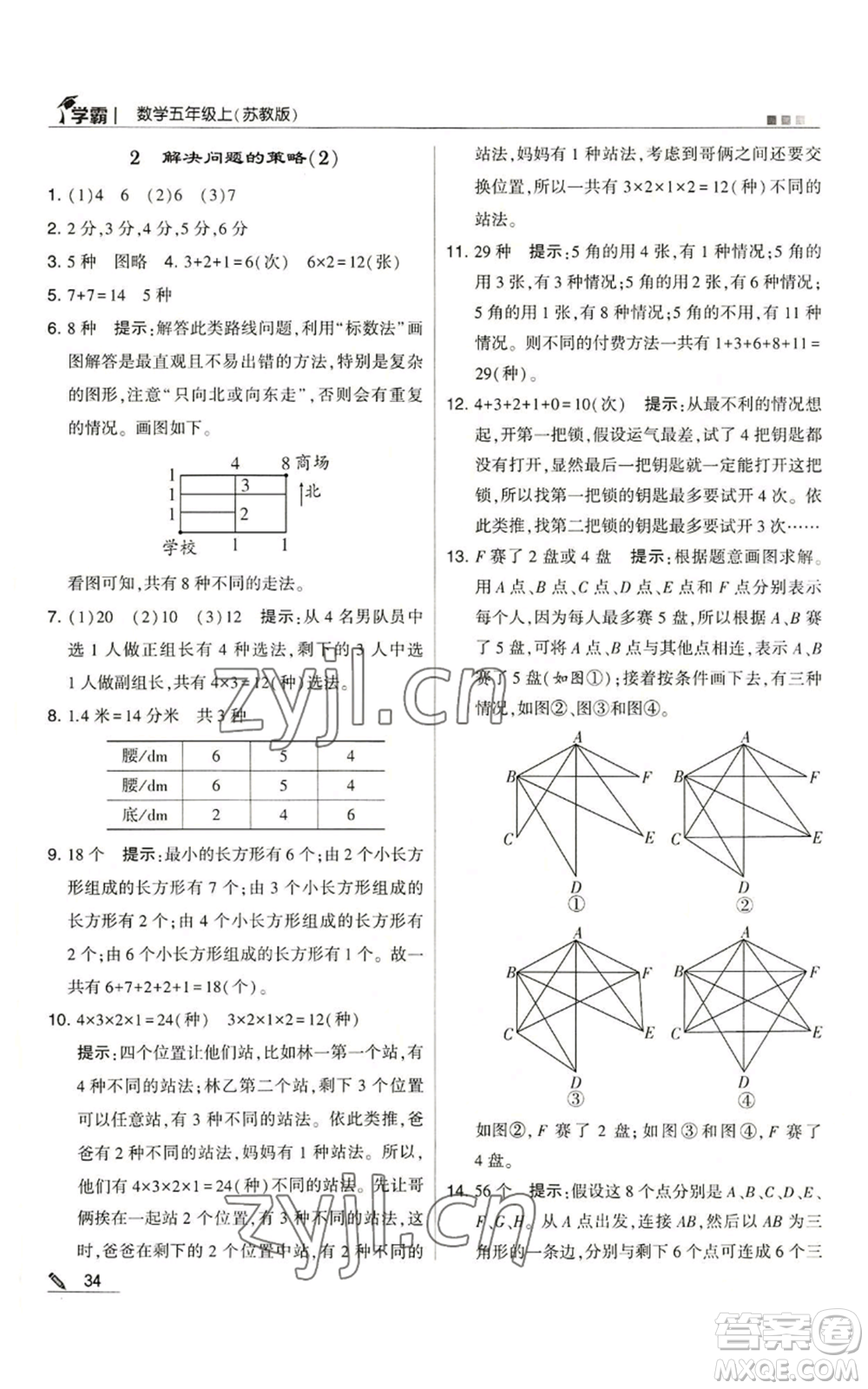 甘肅少年兒童出版社2022經(jīng)綸學(xué)典學(xué)霸五年級上冊數(shù)學(xué)蘇教版參考答案
